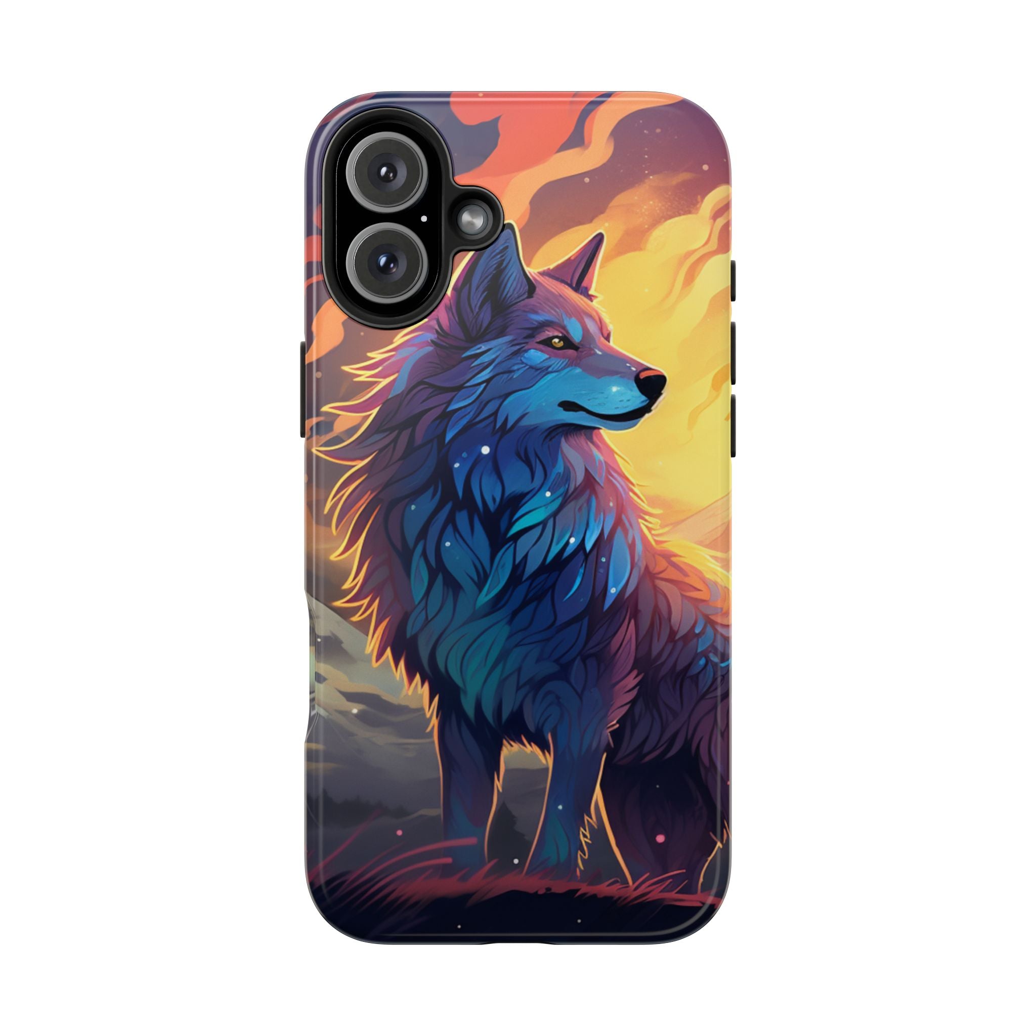 Blue Wolf Illustration Phone Case