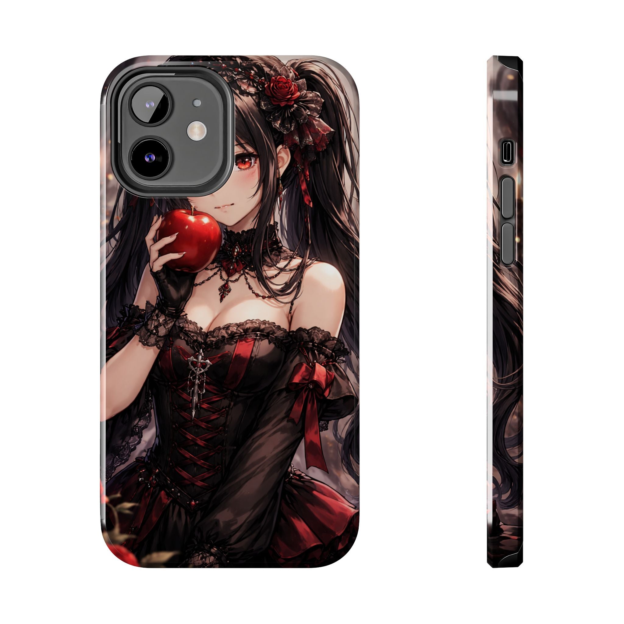 Gothic Anime Girl Holding Apple | Tough Phone Cases