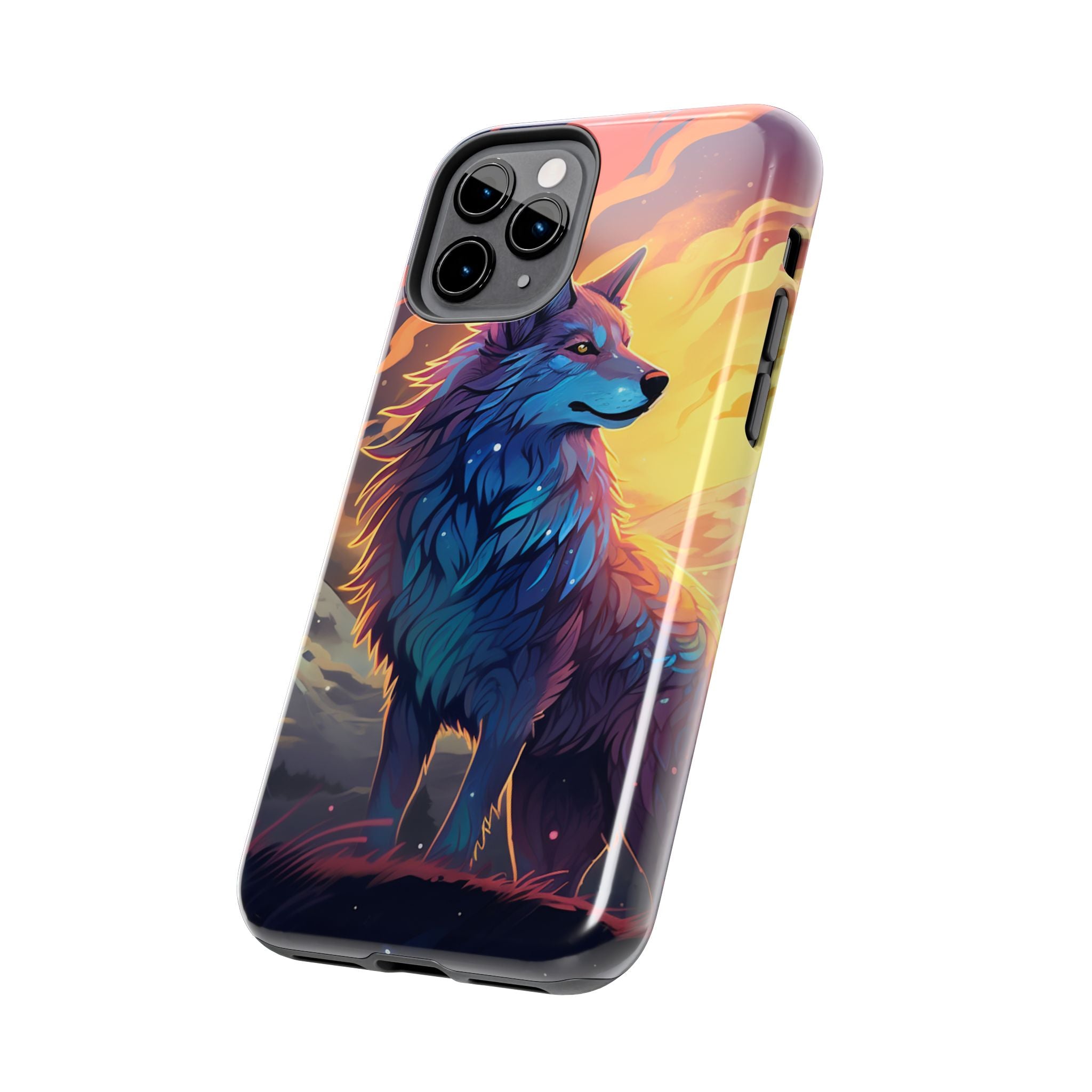 Blue Wolf Illustration Phone Case