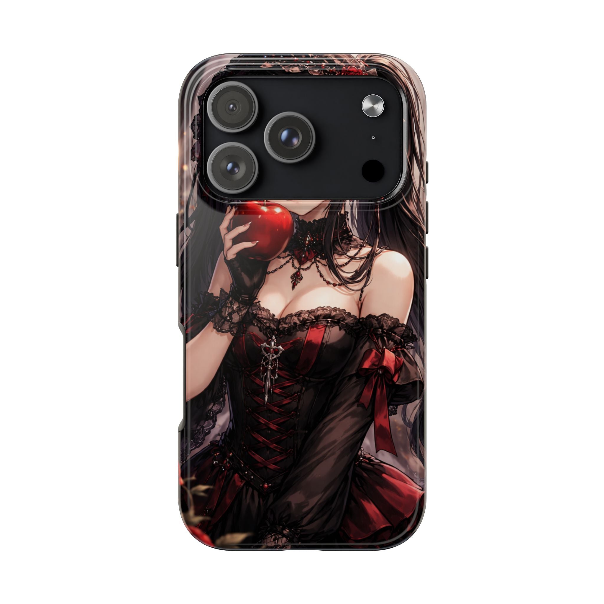 Gothic Anime Girl Holding Apple | Tough Phone Cases