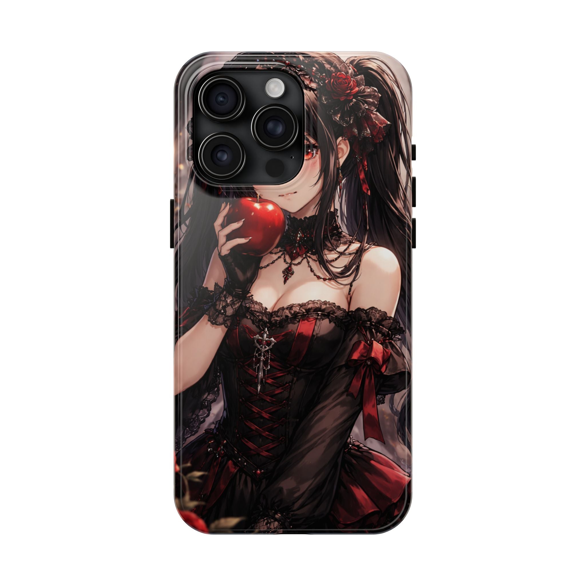 Gothic Anime Girl Holding Apple | Tough Phone Cases