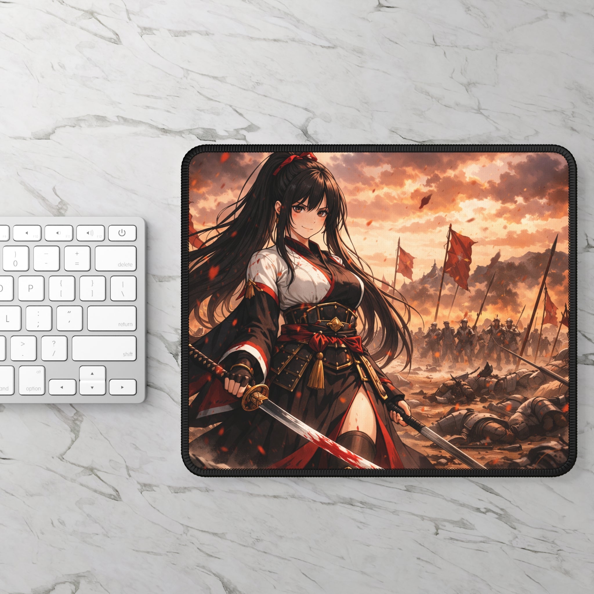 Samurai Warrior Girl Gaming Mouse Pad