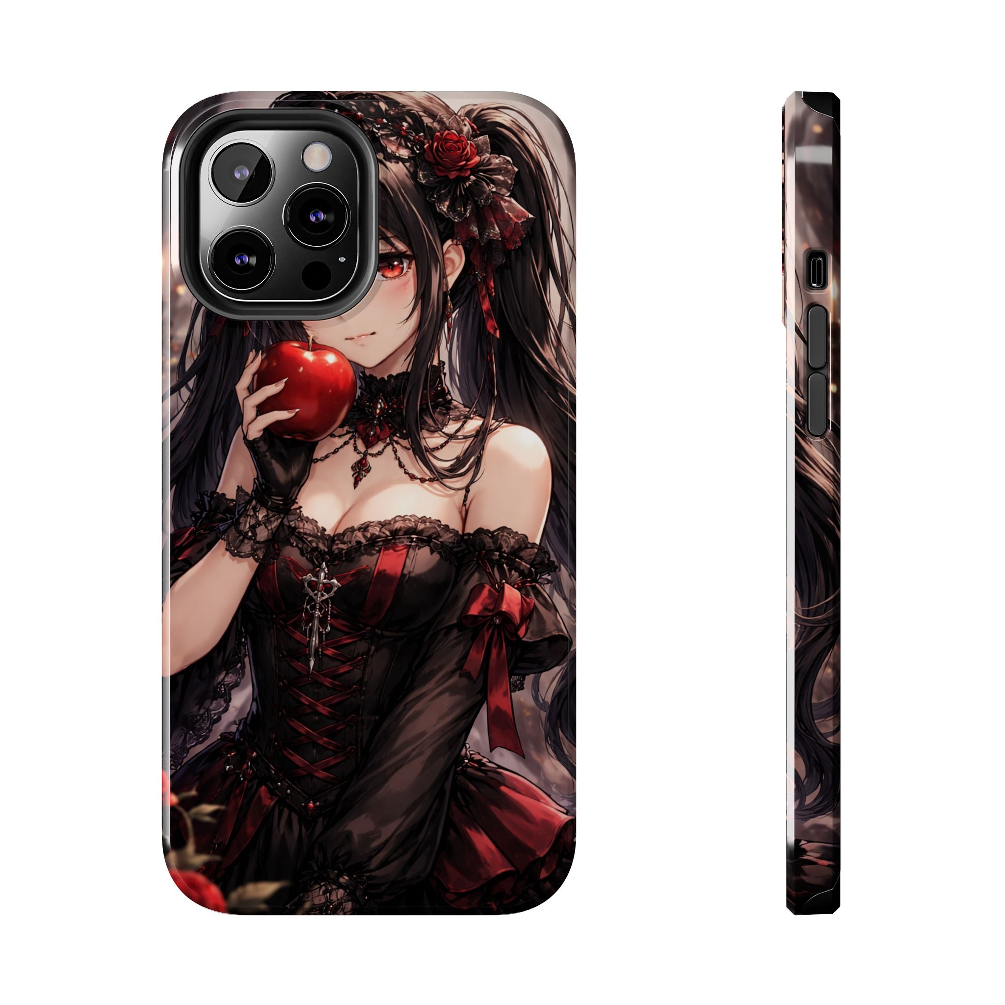 Gothic Anime Girl Holding Apple | Tough Phone Cases