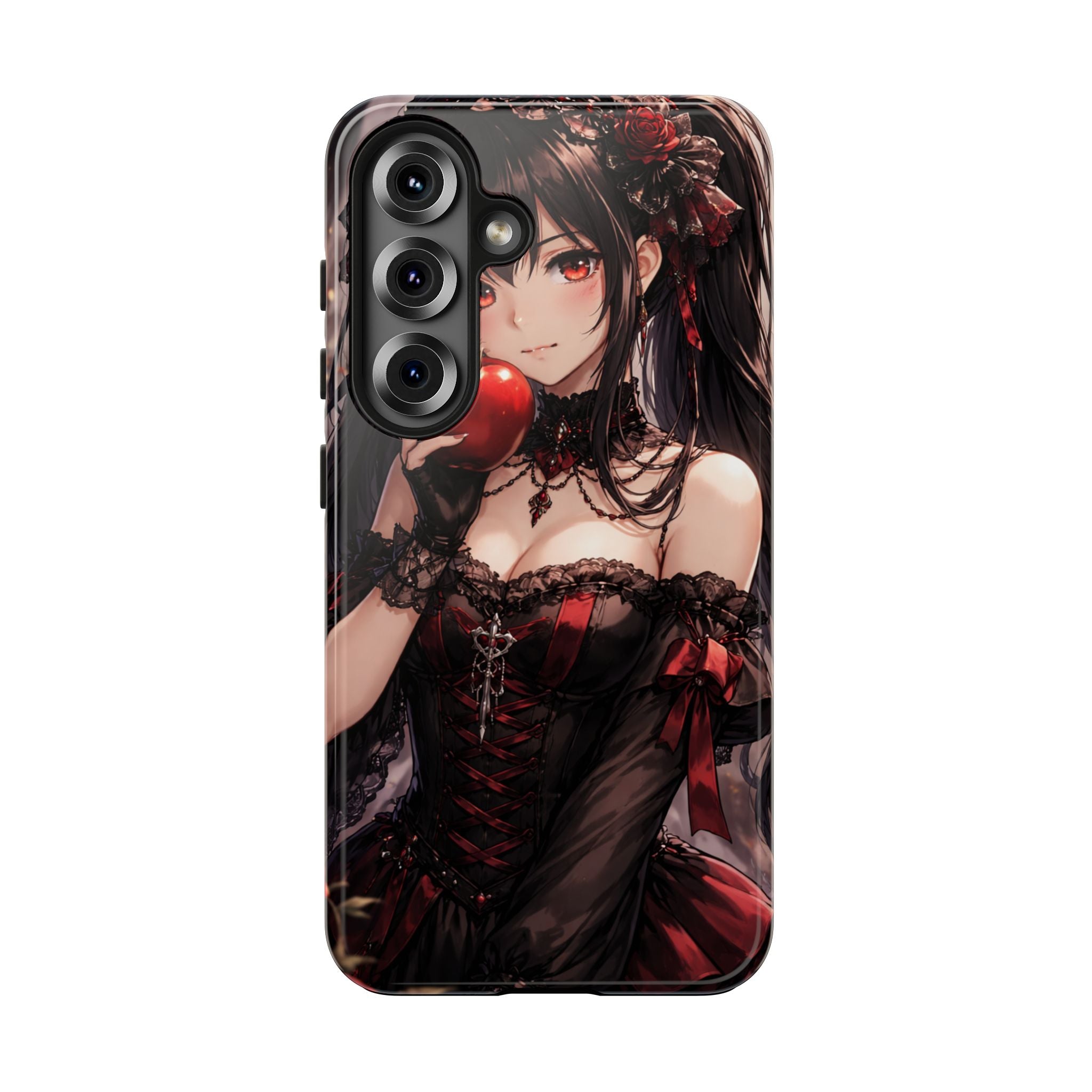 Gothic Anime Girl Holding Apple | Tough Phone Cases
