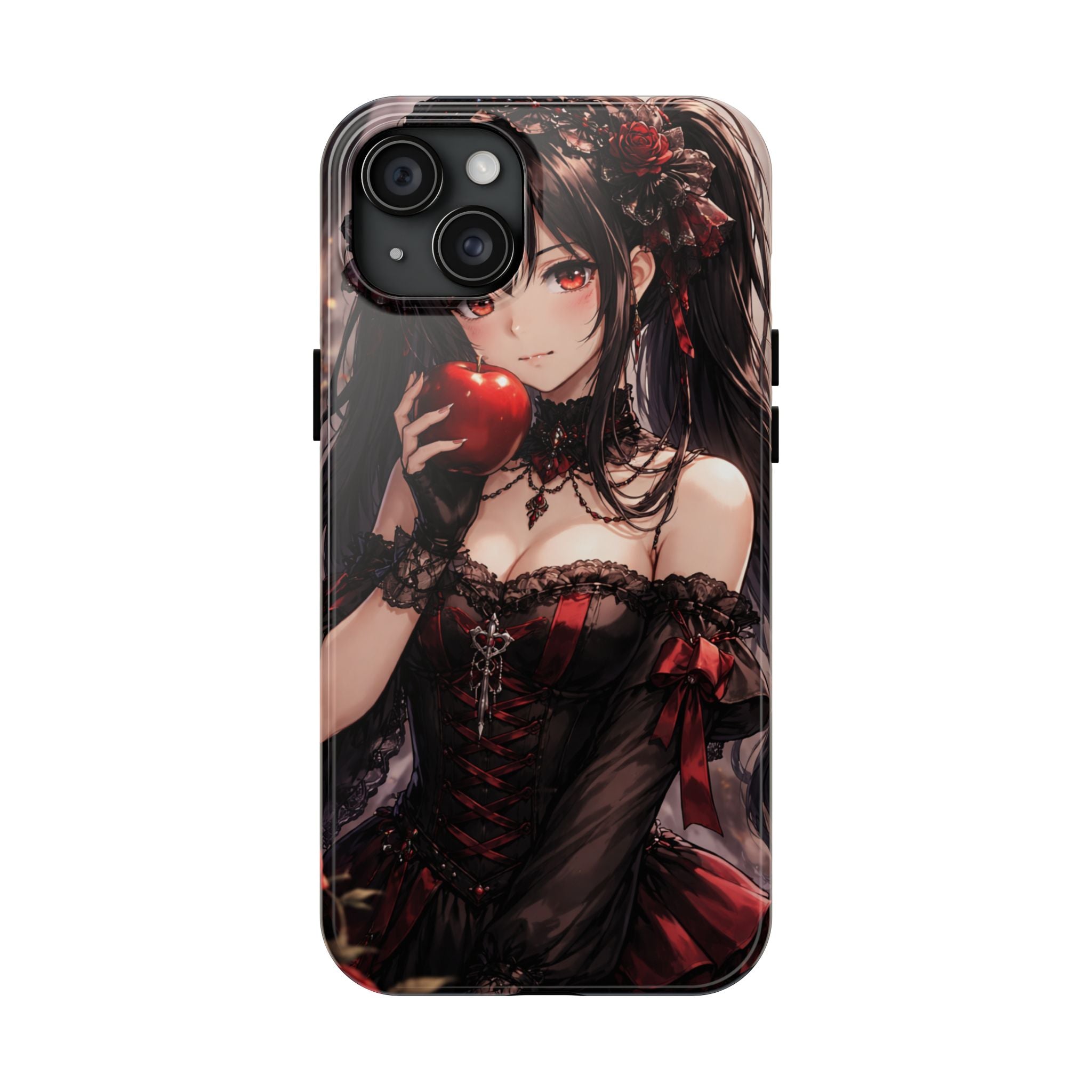 Gothic Anime Girl Holding Apple | Tough Phone Cases