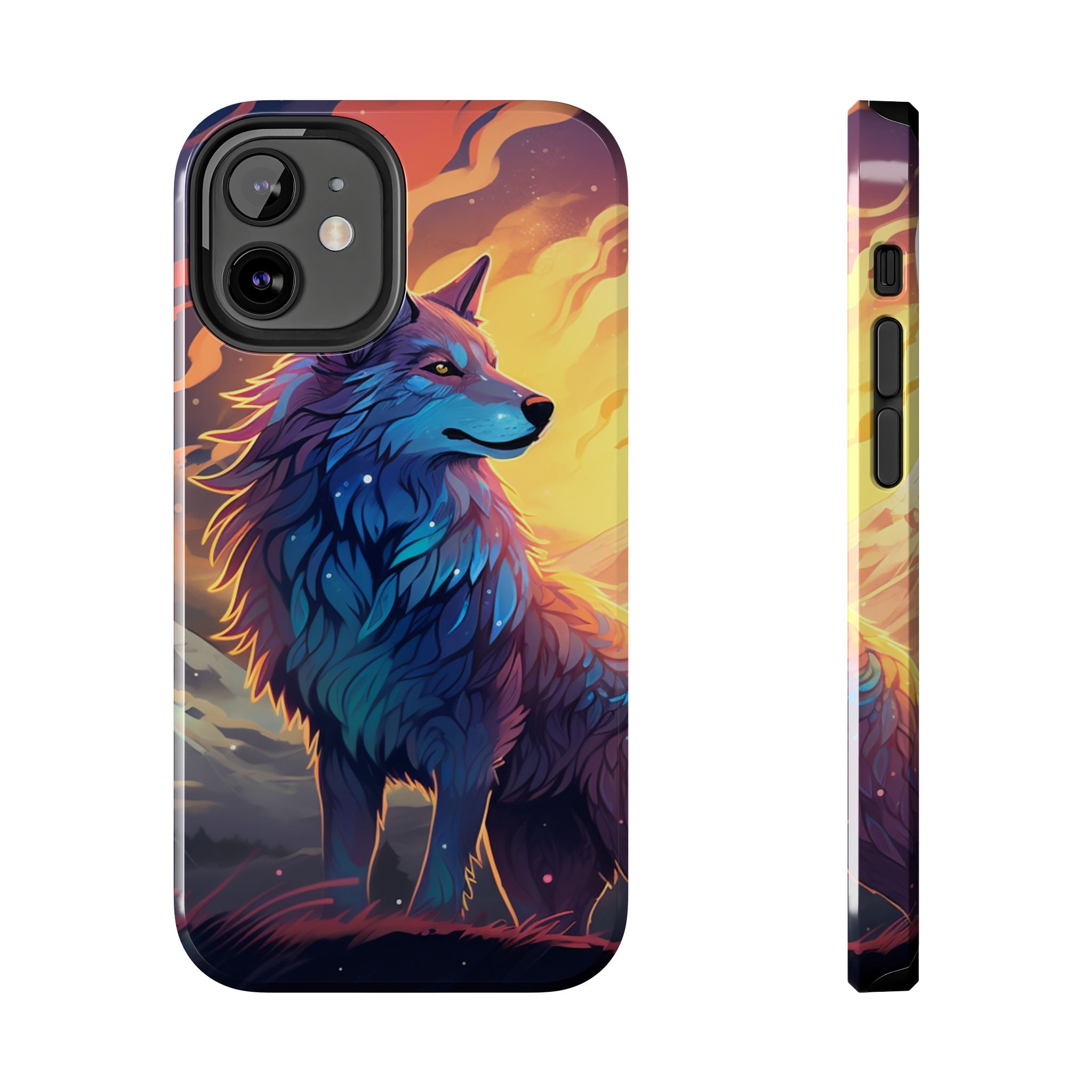 Blue Wolf Illustration Phone Case