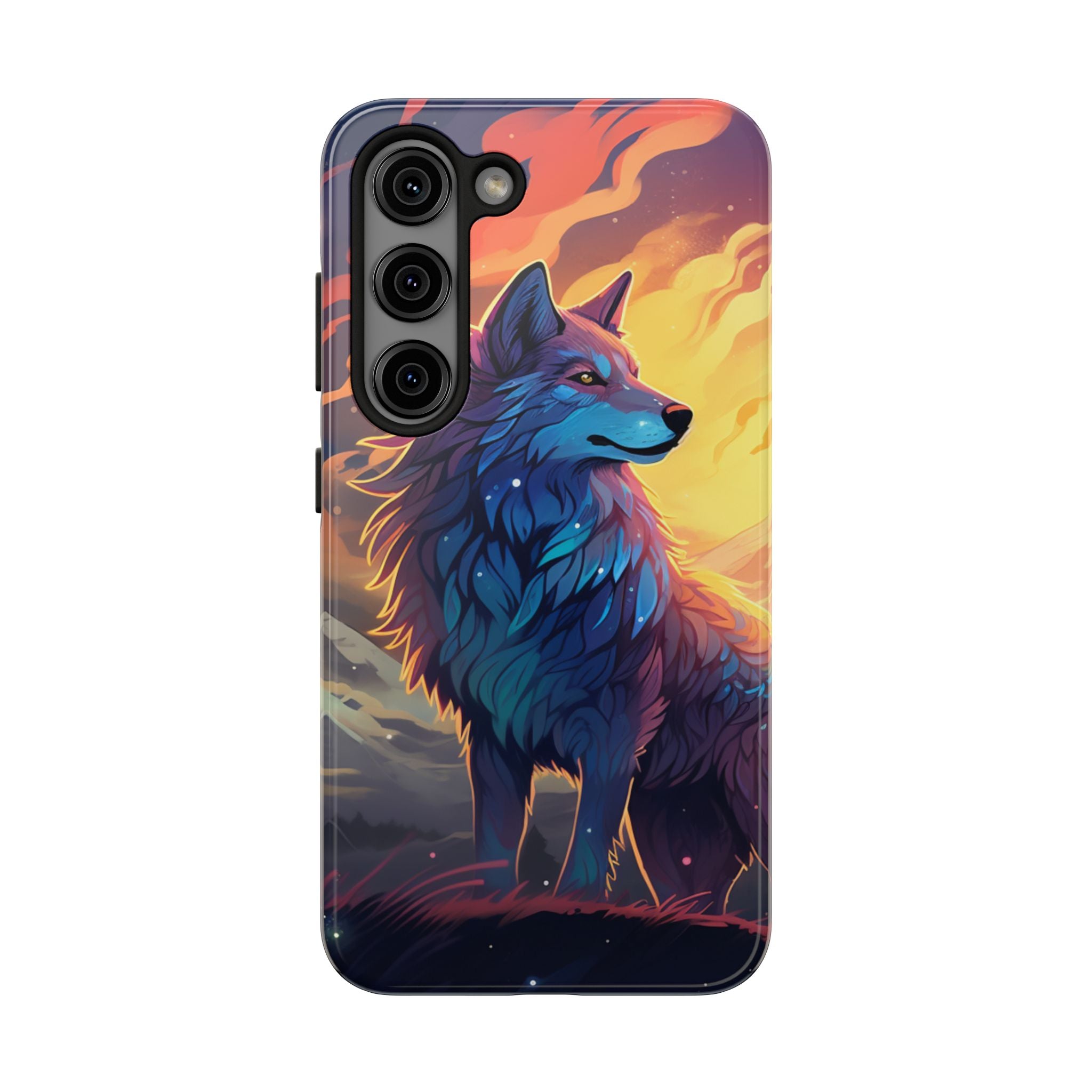 Blue Wolf Illustration Phone Case