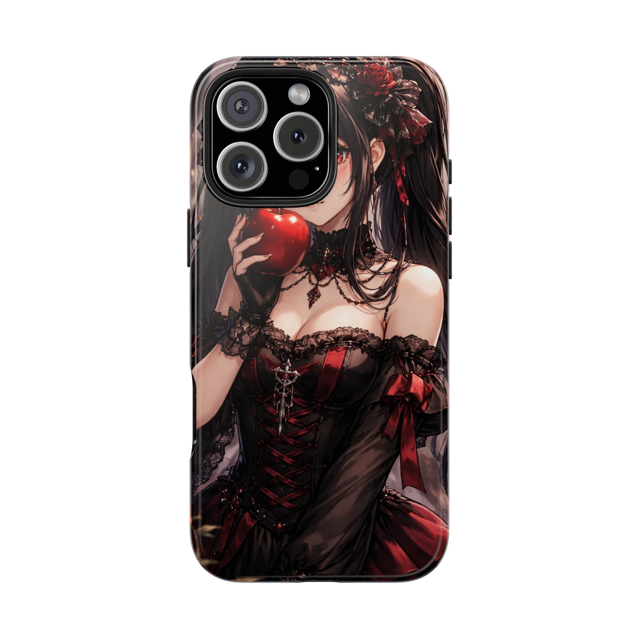 Gothic Anime Girl Holding Apple | Tough Phone Cases