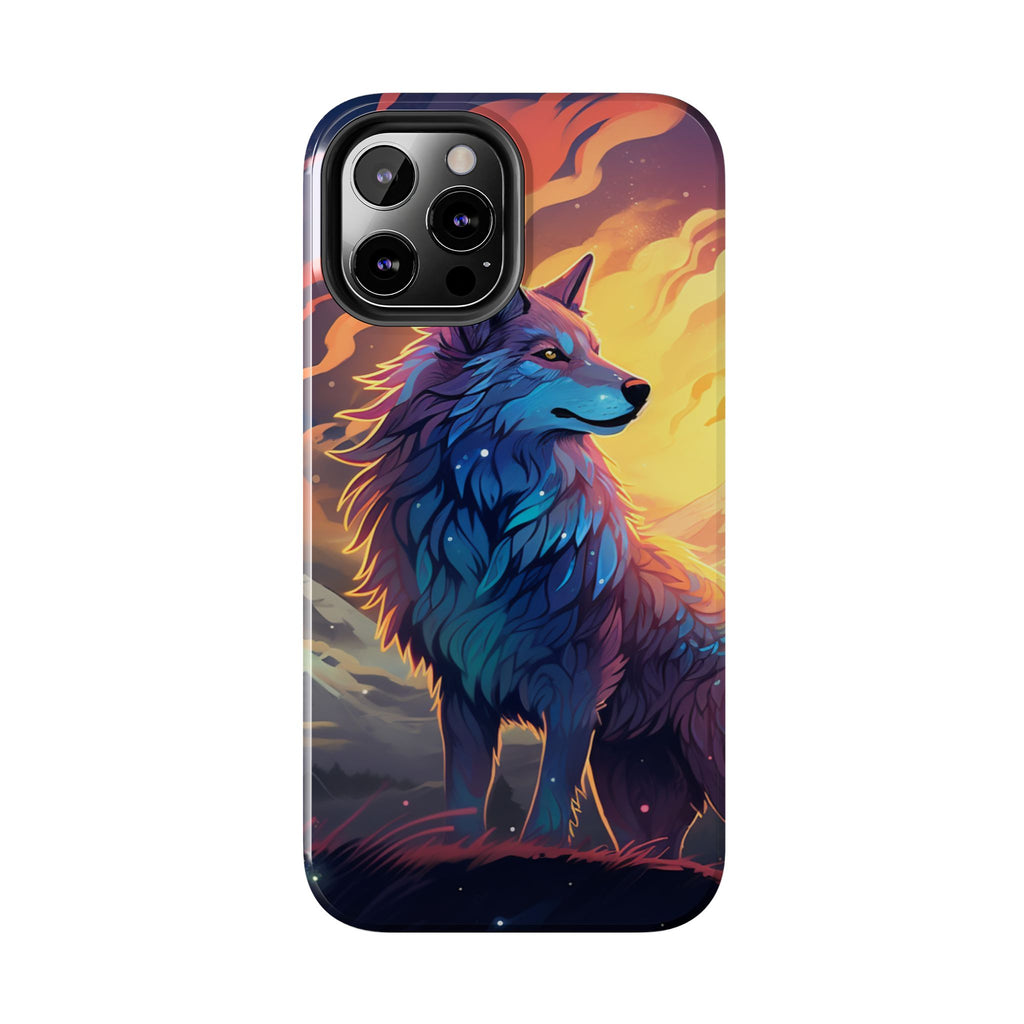 Blue Wolf Illustration Phone Case