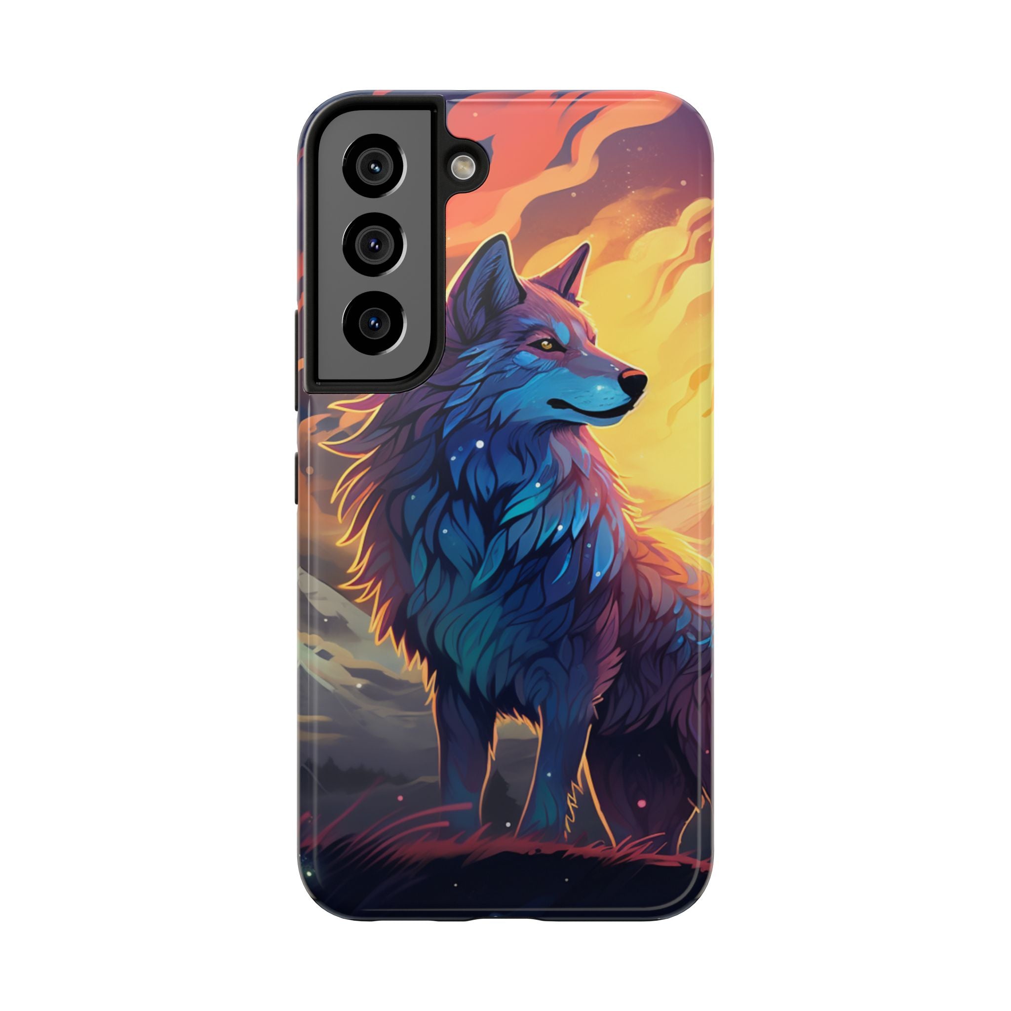 Blue Wolf Illustration Phone Case