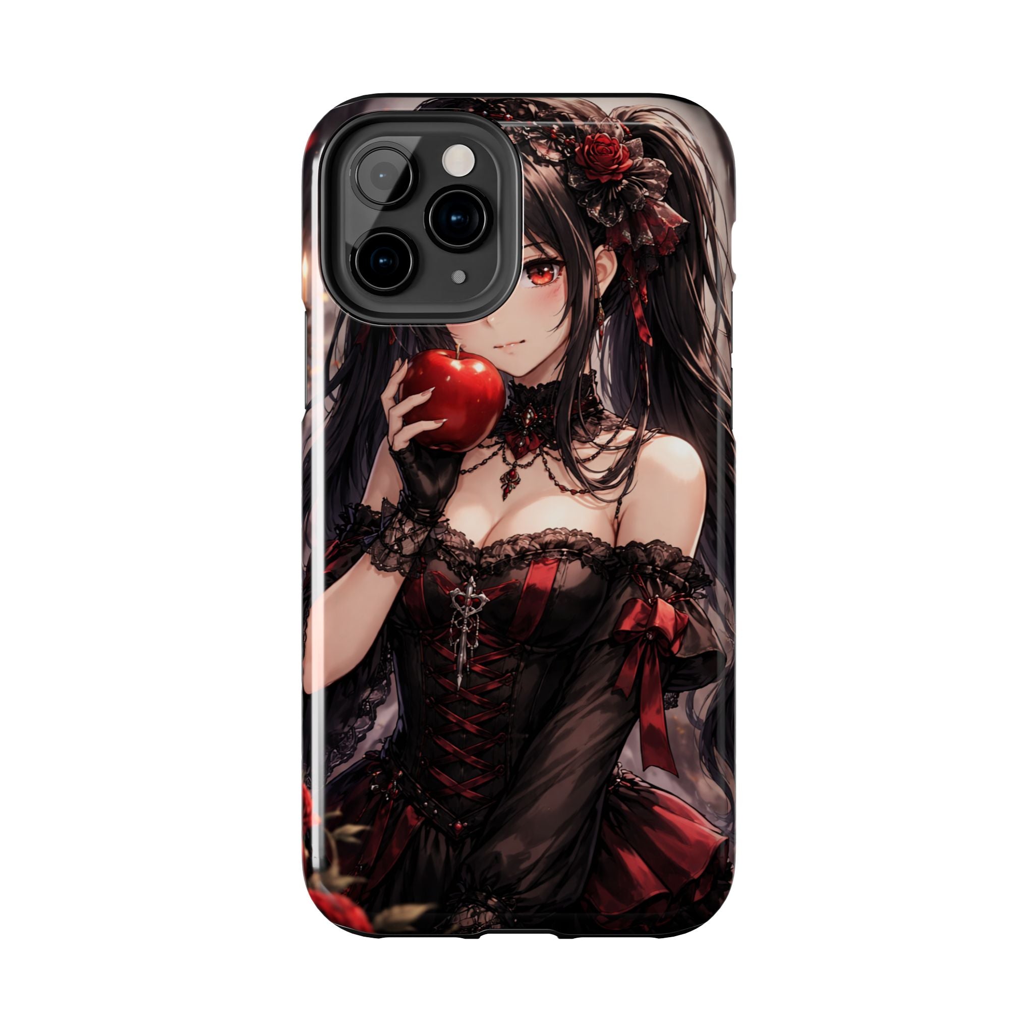 Gothic Anime Girl Holding Apple | Tough Phone Cases