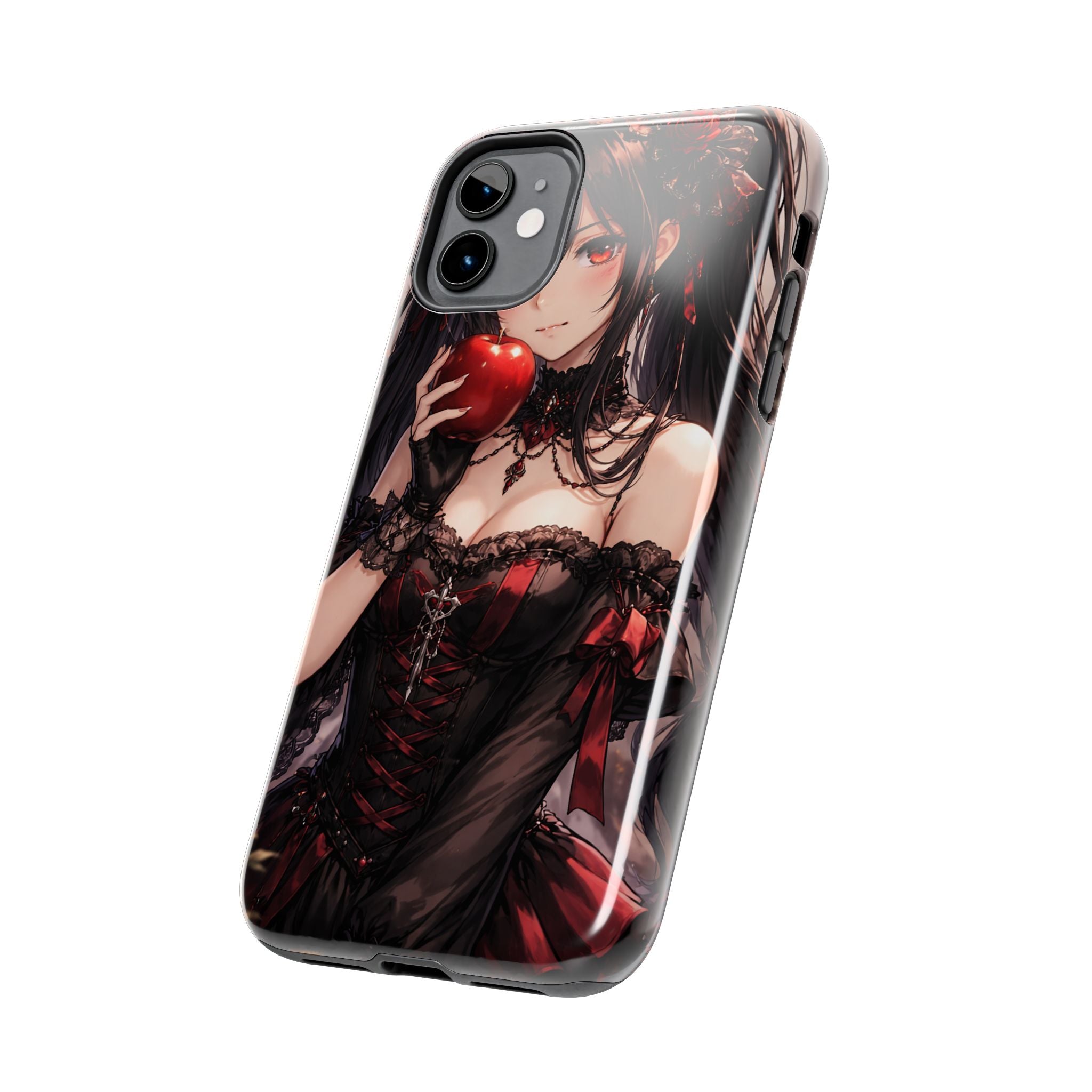 Gothic Anime Girl Holding Apple | Tough Phone Cases