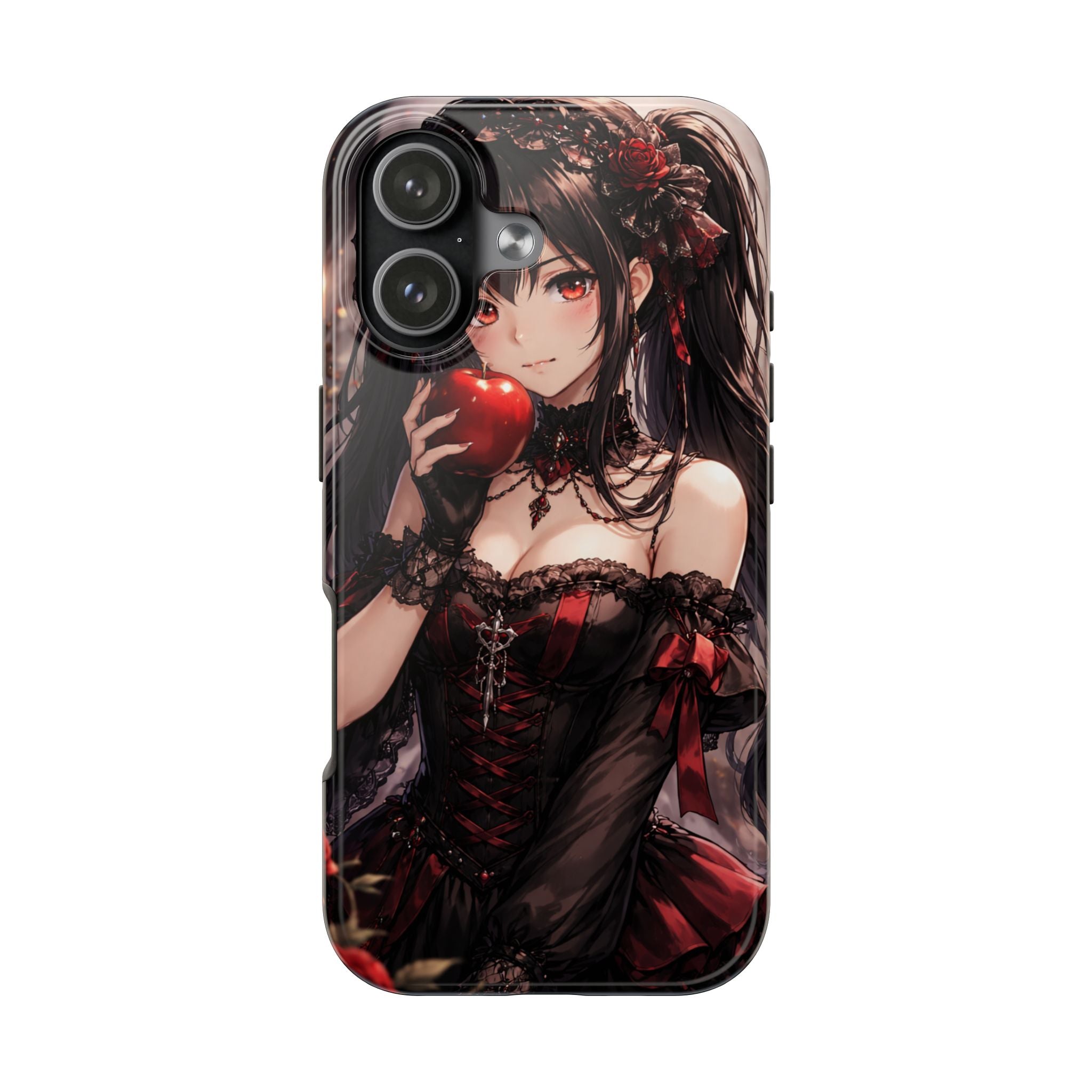 Gothic Anime Girl Holding Apple | Tough Phone Cases