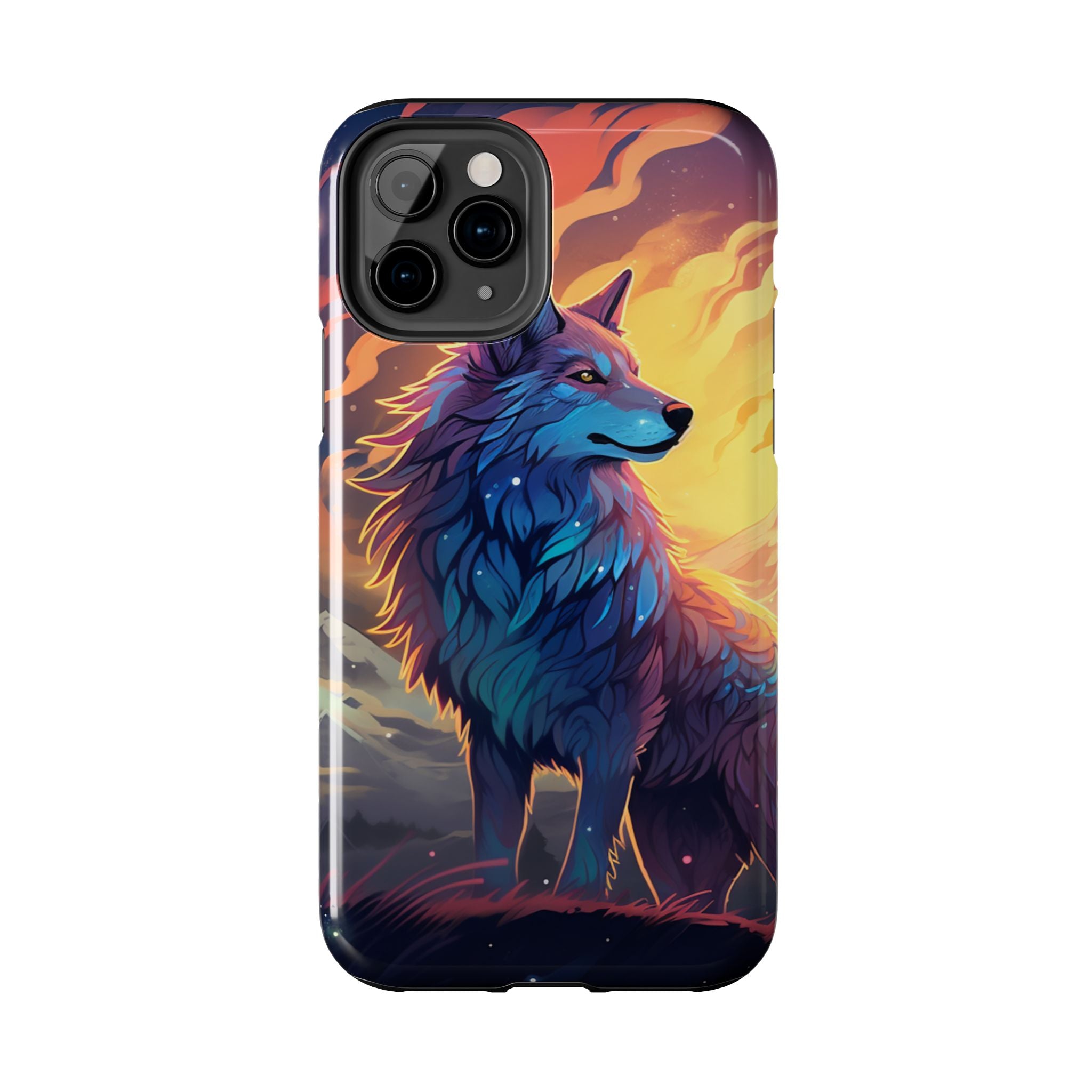Blue Wolf Illustration Phone Case