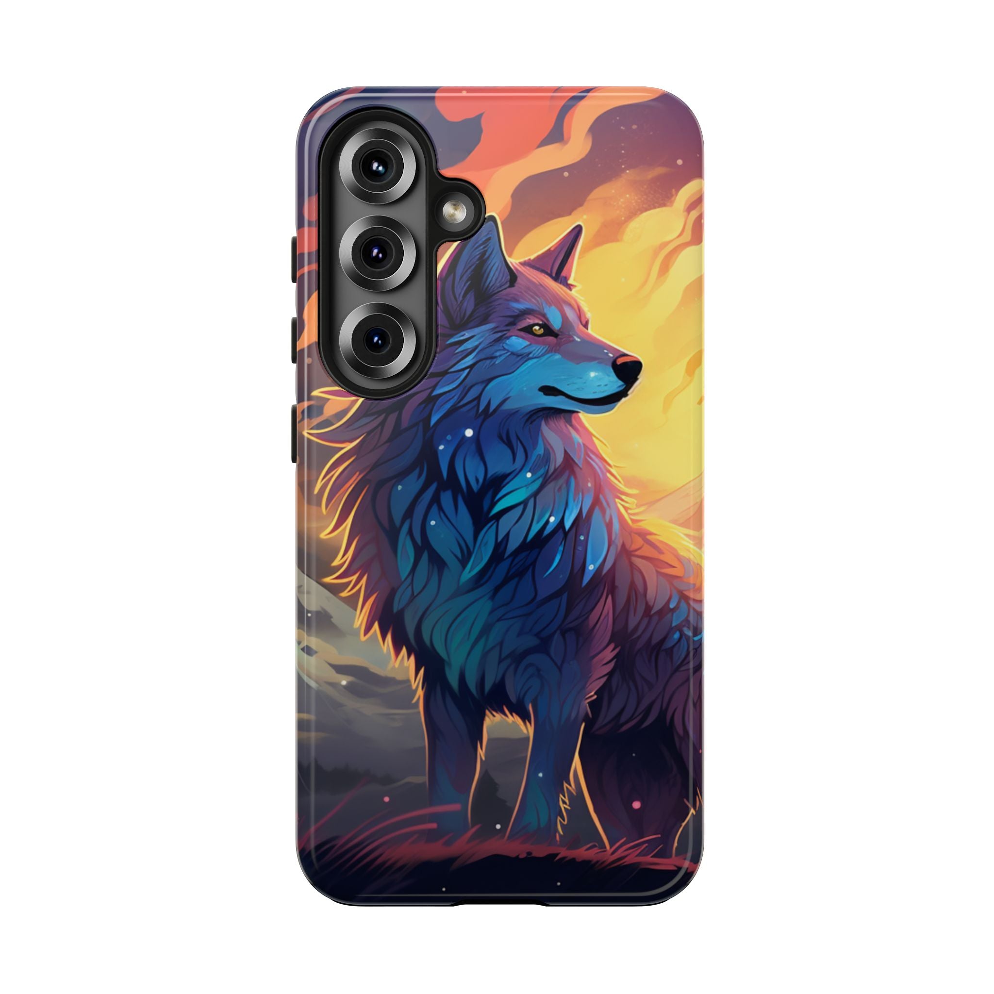 Blue Wolf Illustration Phone Case