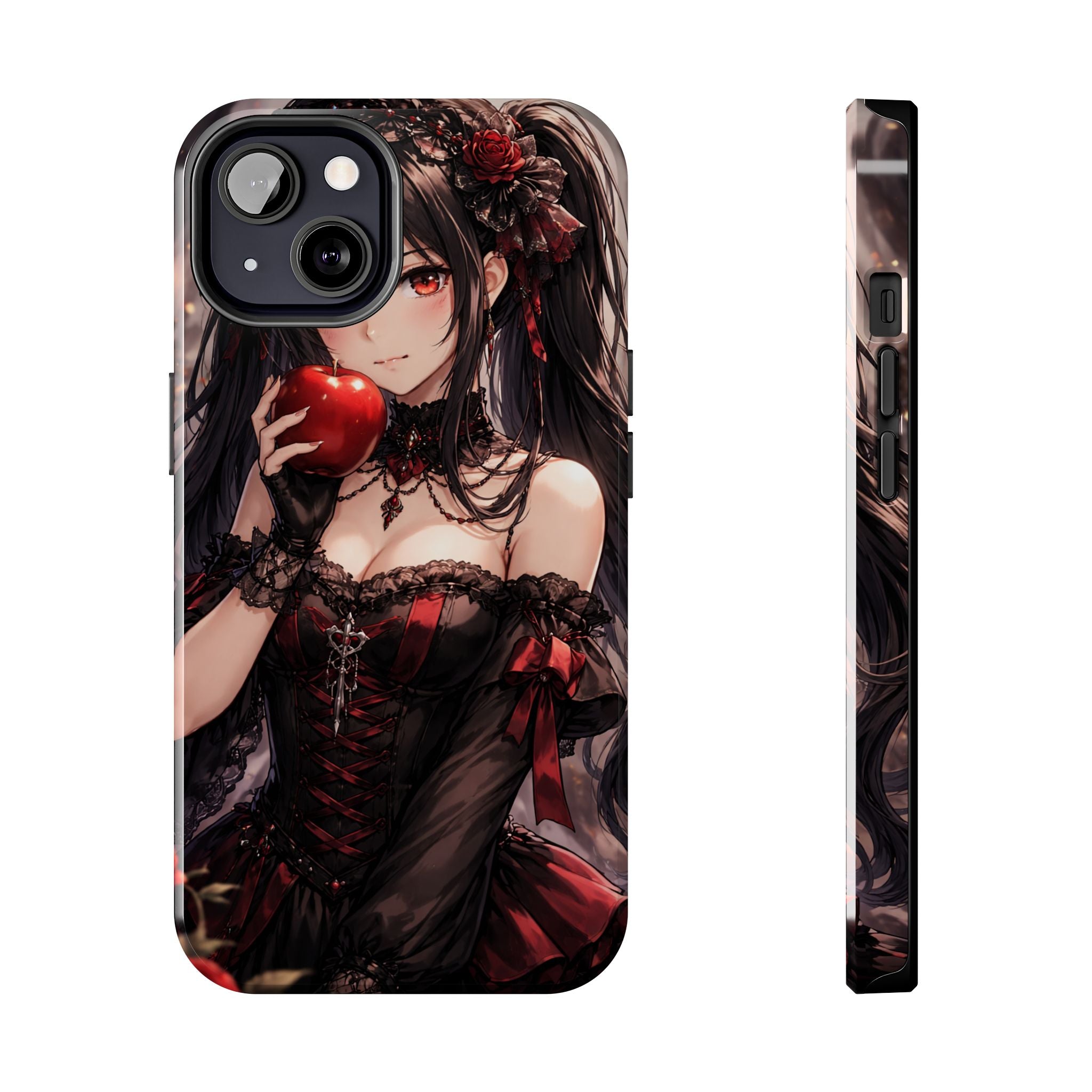 Gothic Anime Girl Holding Apple | Tough Phone Cases