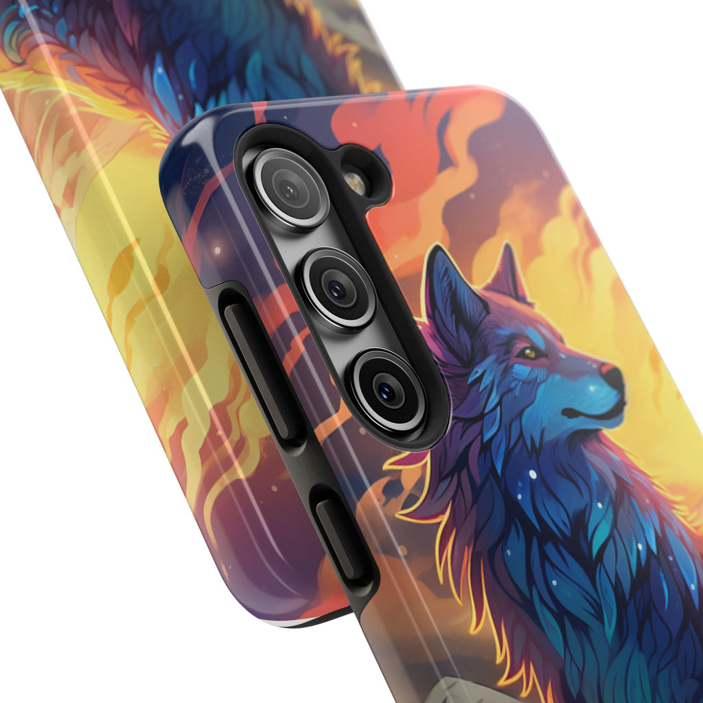 Blue Wolf Illustration Phone Case