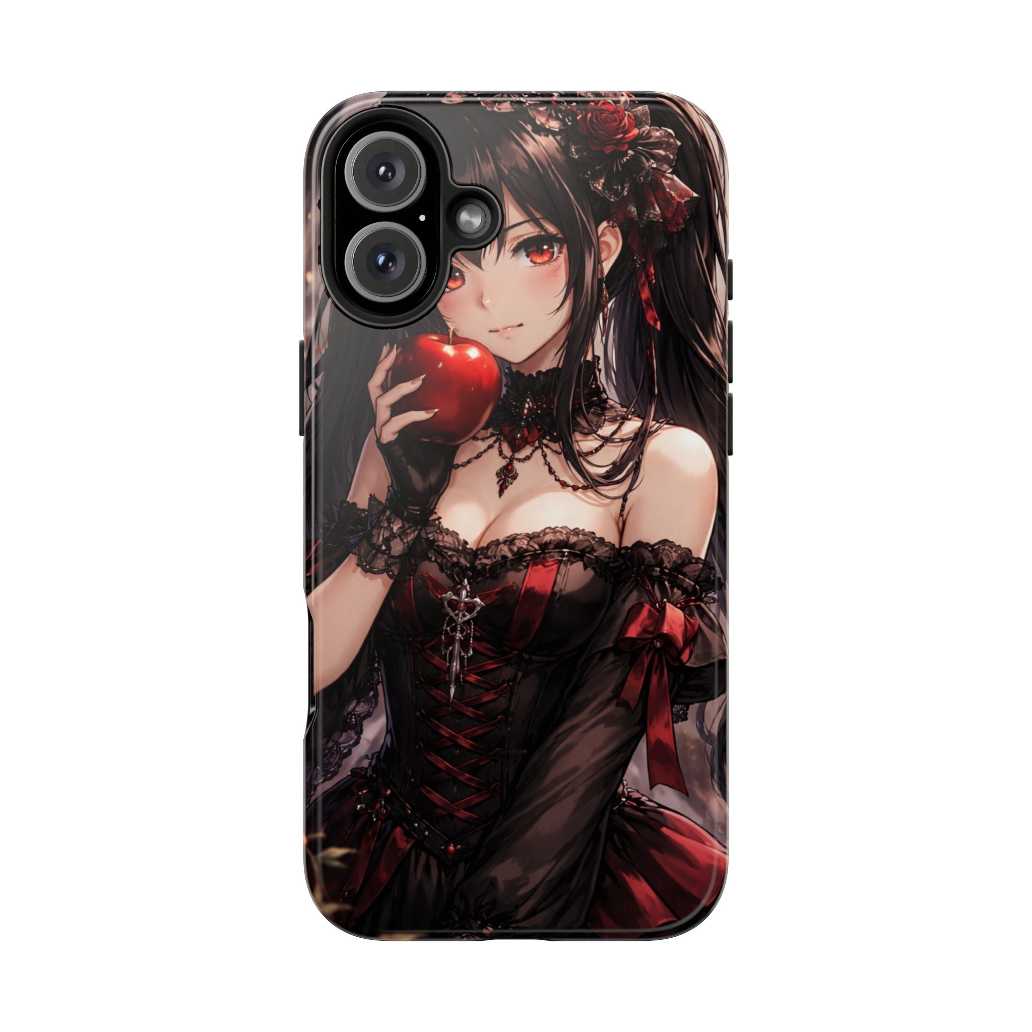 Gothic Anime Girl Holding Apple | Tough Phone Cases