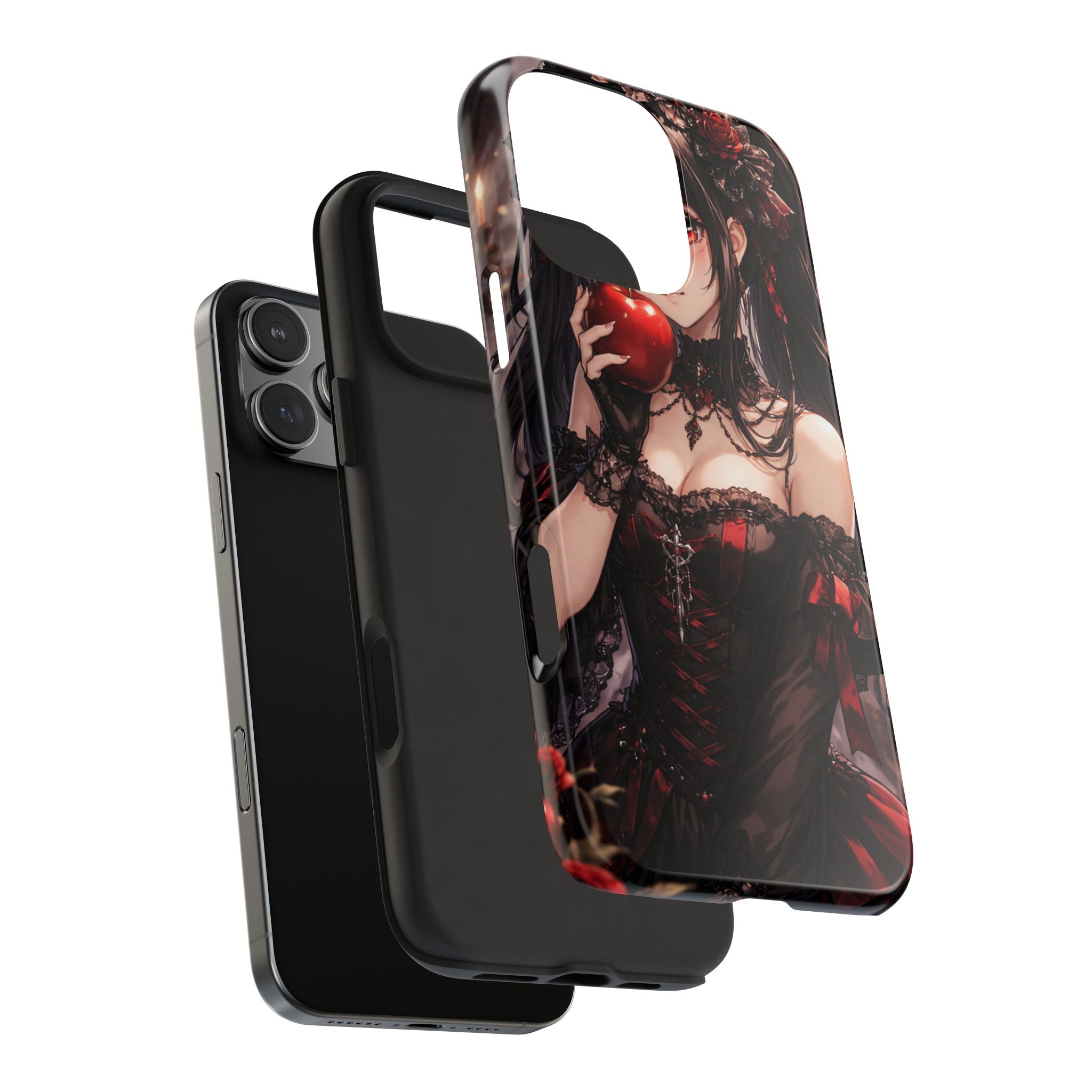 Gothic Anime Girl Holding Apple | Tough Phone Cases