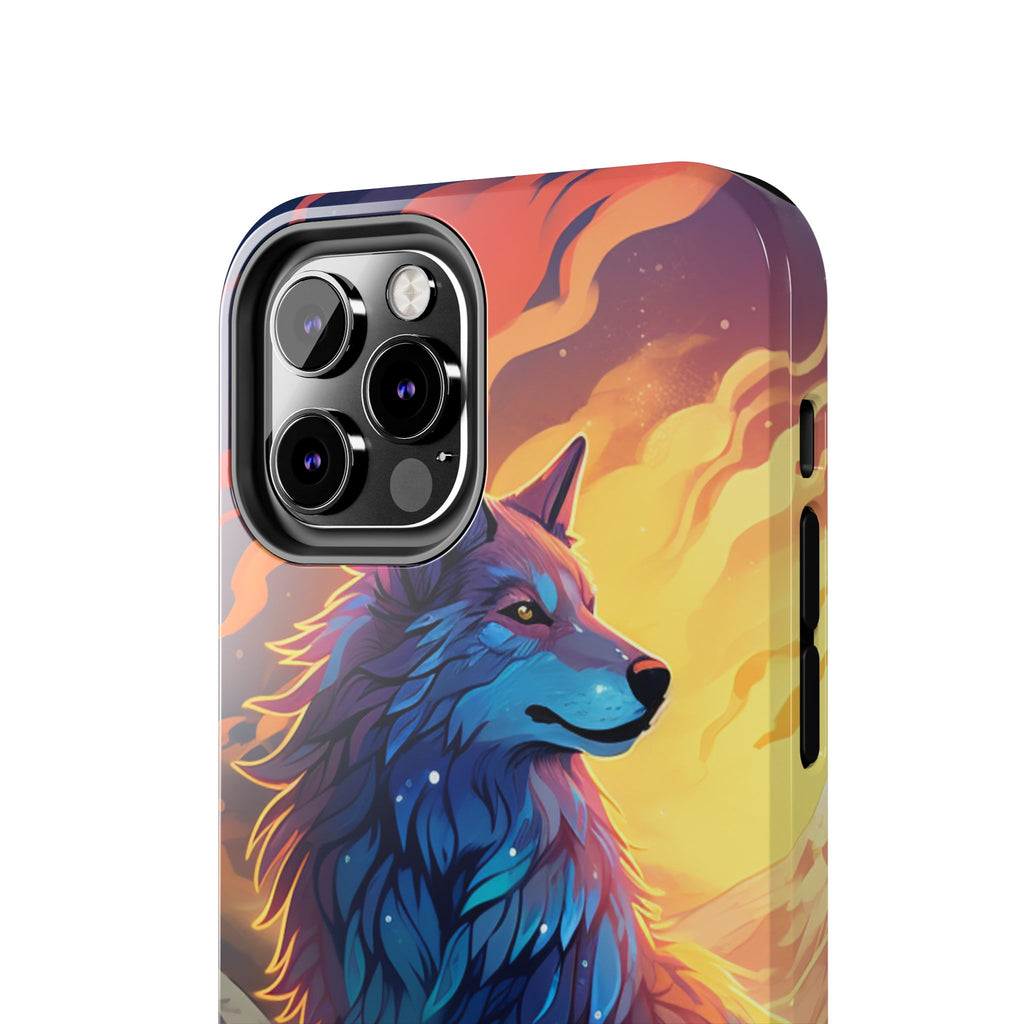 Blue Wolf Illustration Phone Case
