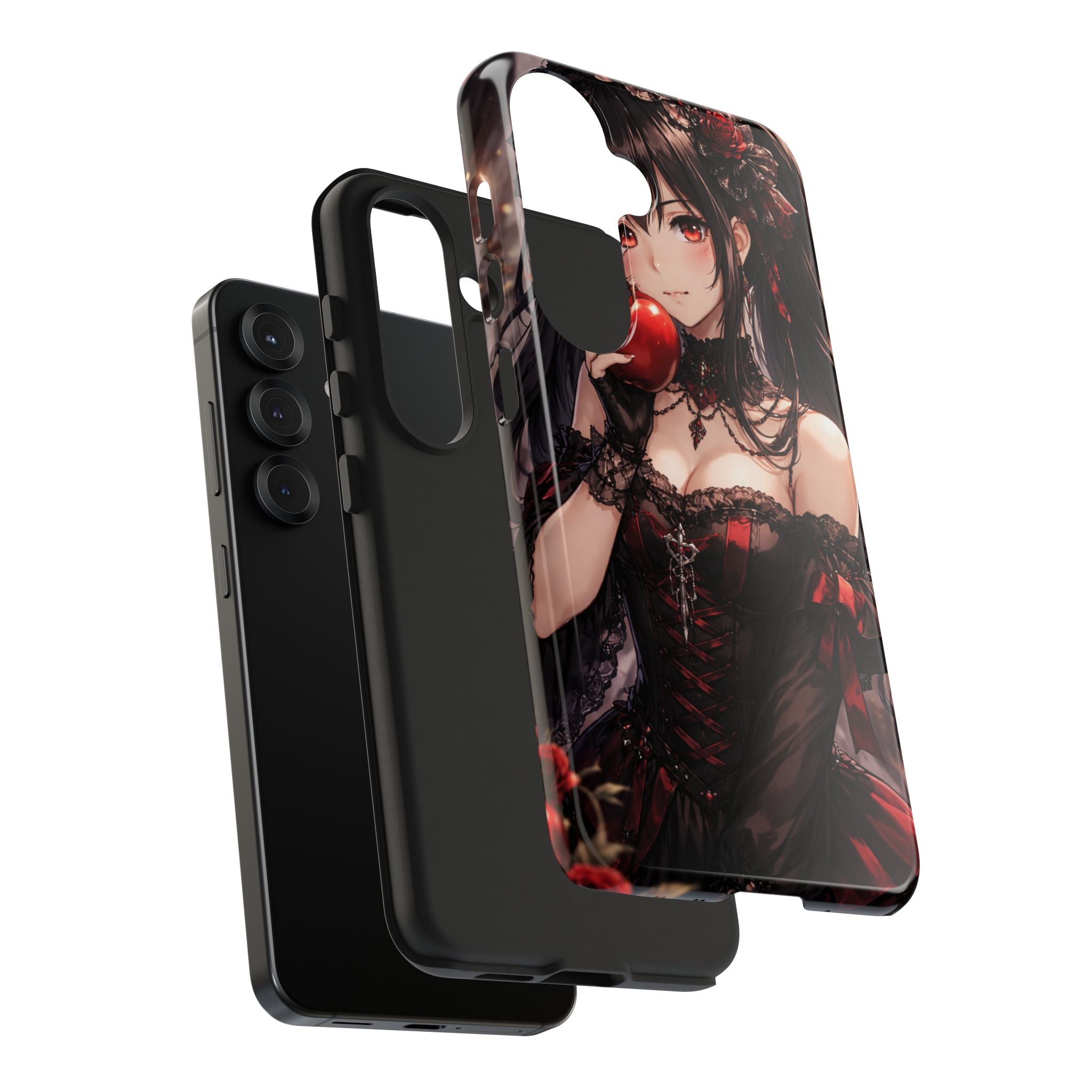 Gothic Anime Girl Holding Apple | Tough Phone Cases