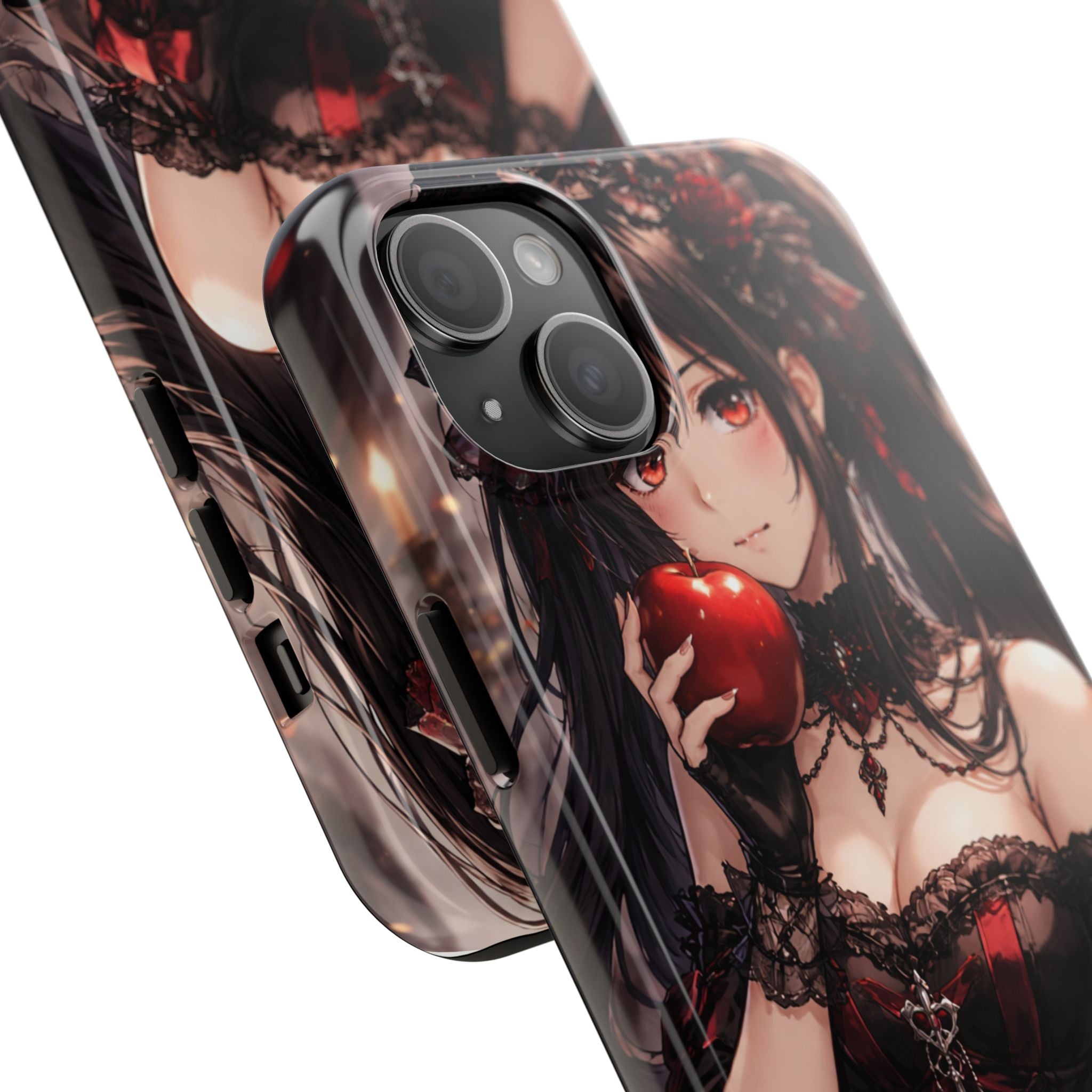 Gothic Anime Girl Holding Apple | Tough Phone Cases