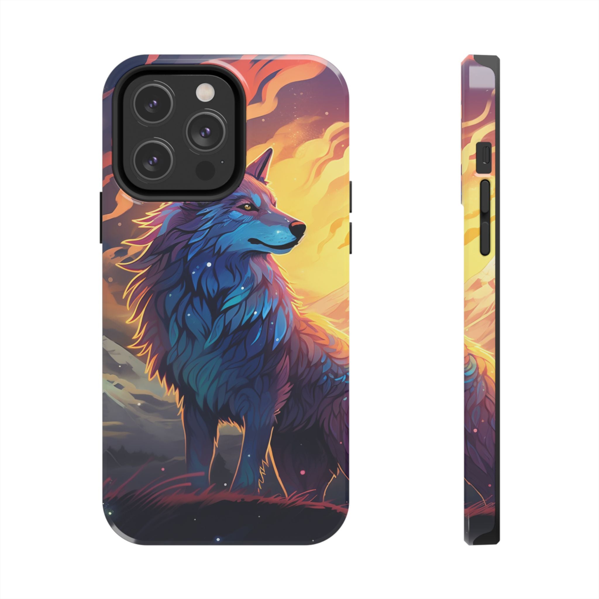 Blue Wolf Illustration Phone Case
