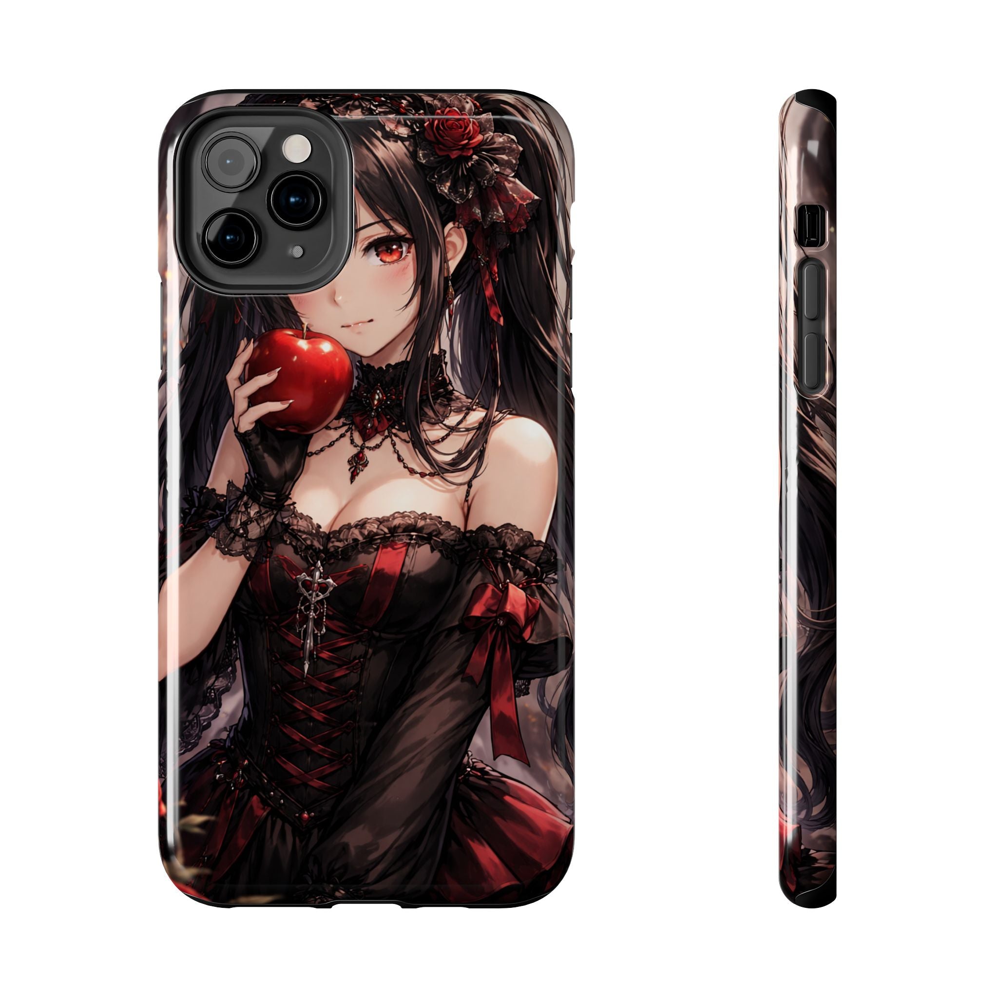 Gothic Anime Girl Holding Apple | Tough Phone Cases