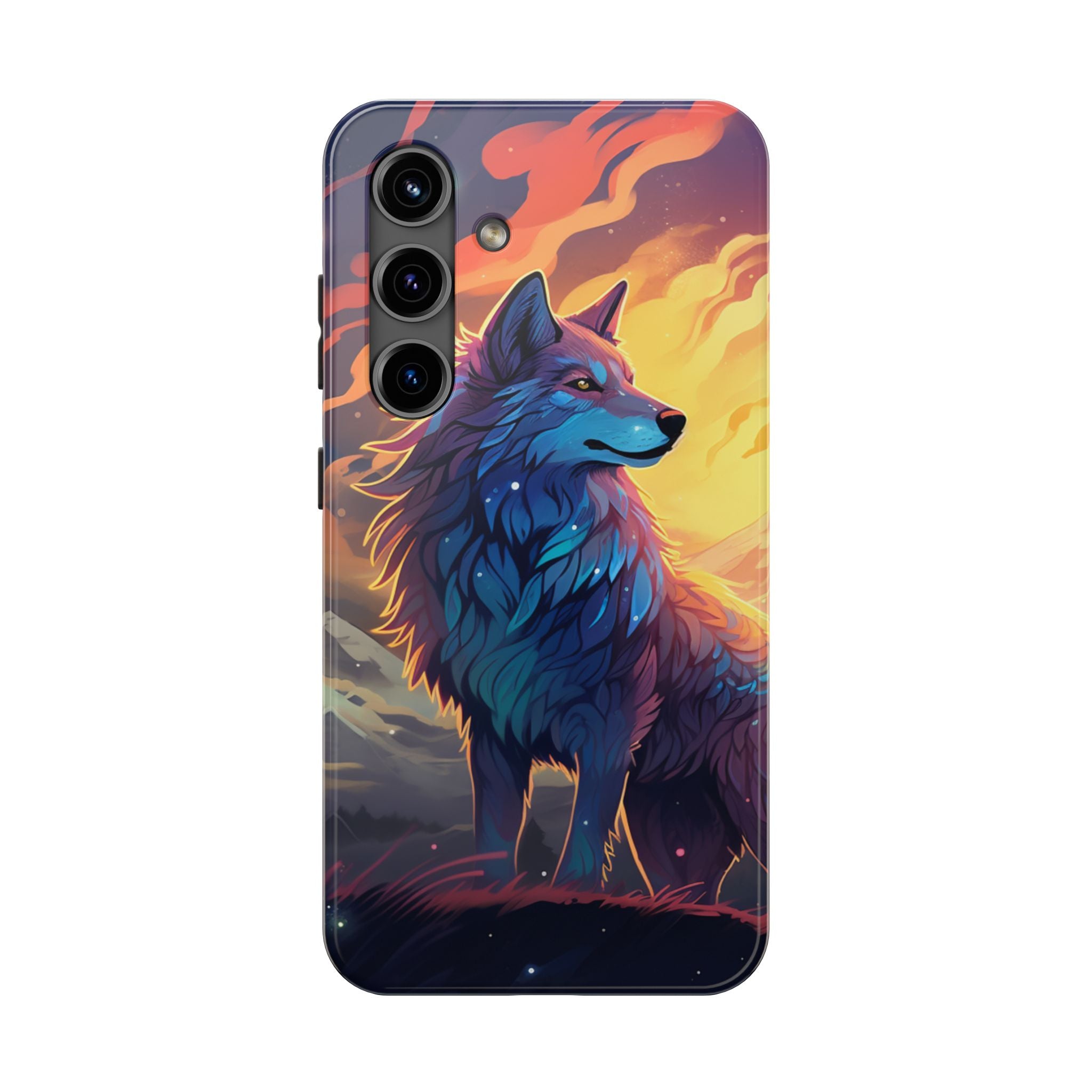 Blue Wolf Illustration Phone Case