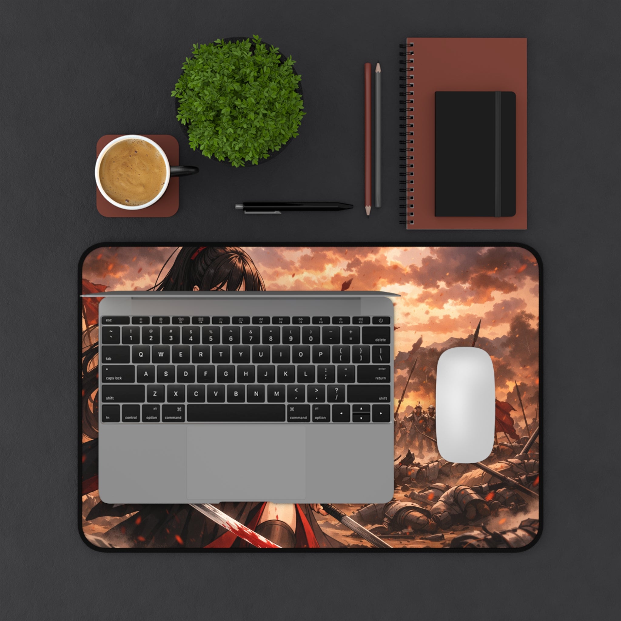 Anime Warrior Girl Desk Mat | Gaming Mousepad