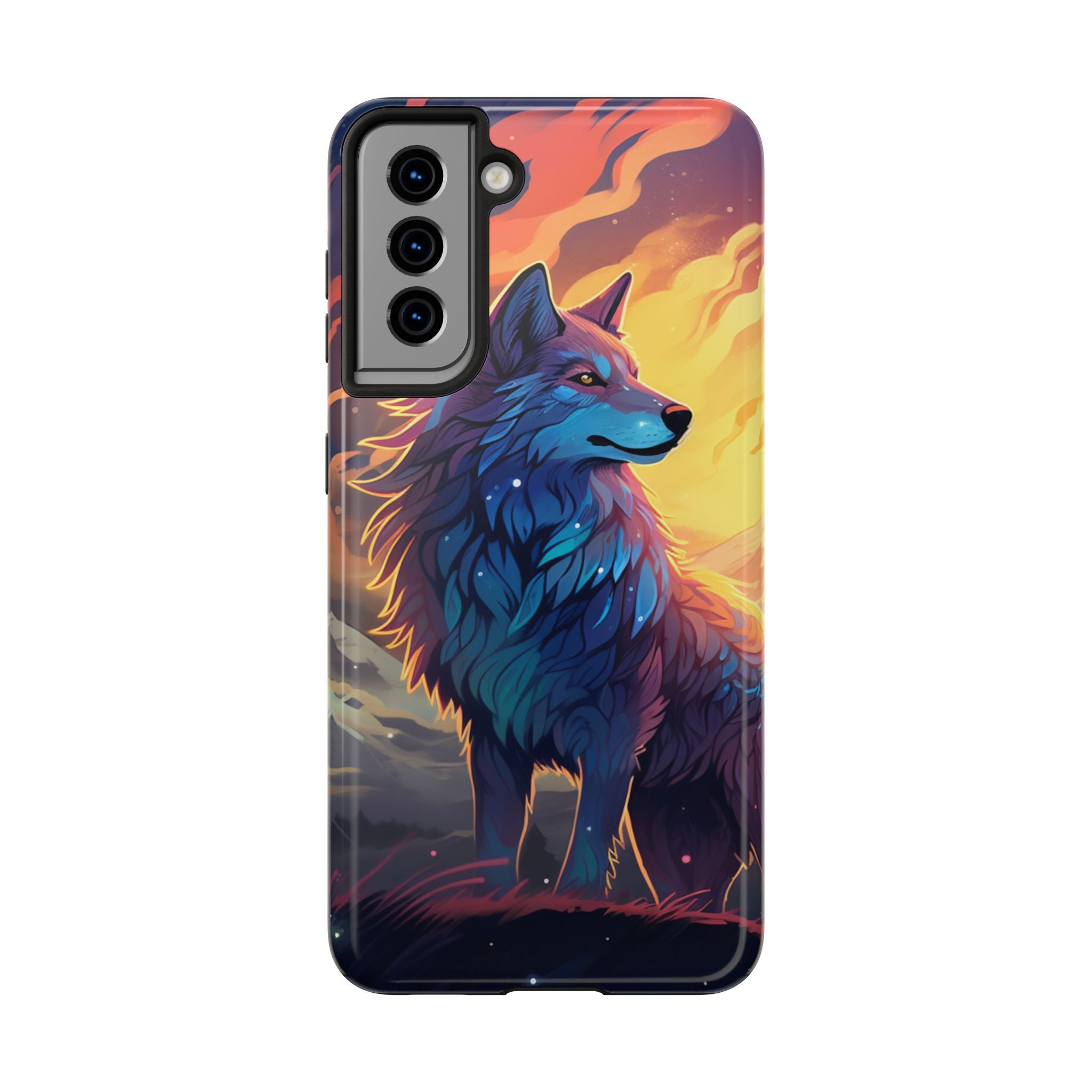 Blue Wolf Illustration Phone Case