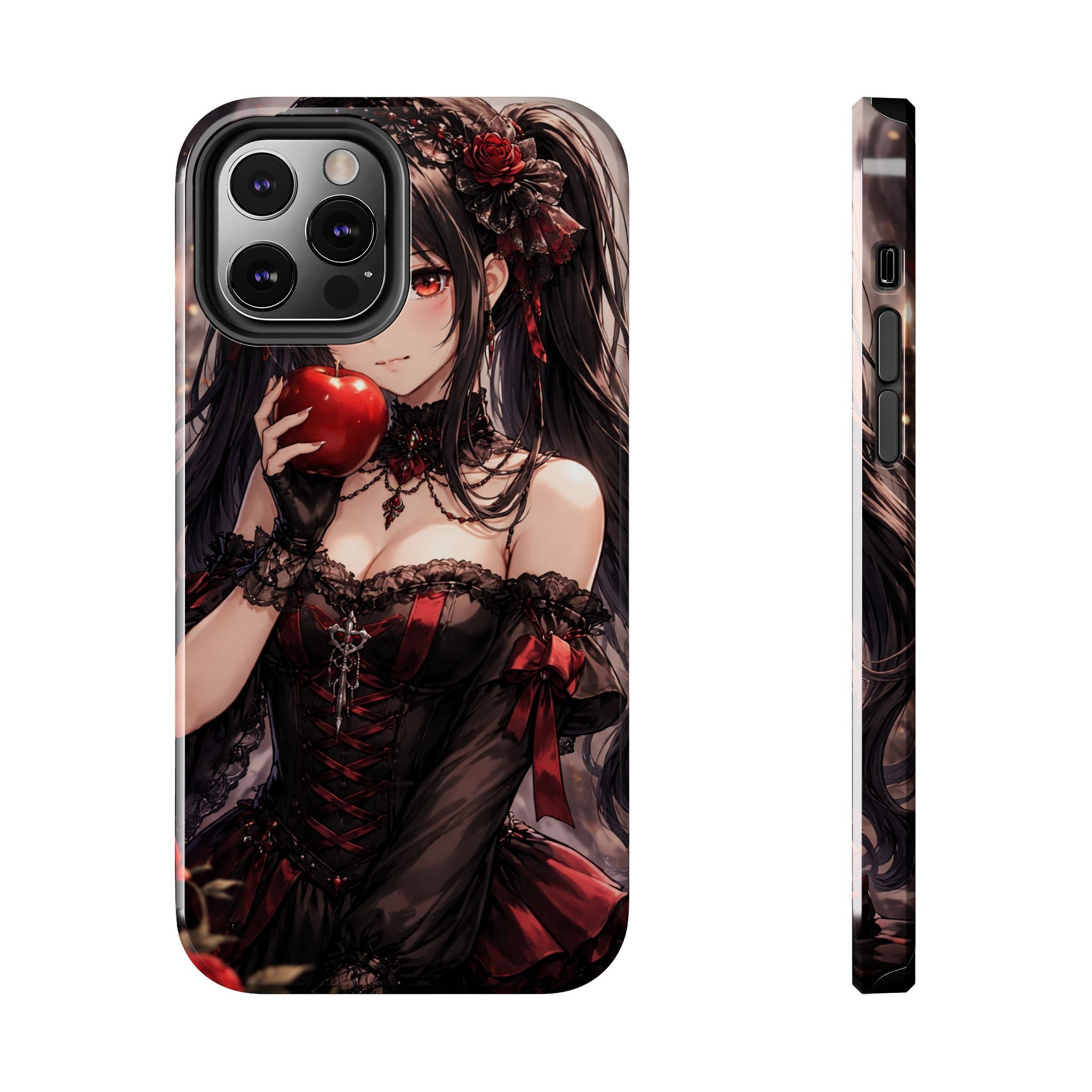 Gothic Anime Girl Holding Apple | Tough Phone Cases