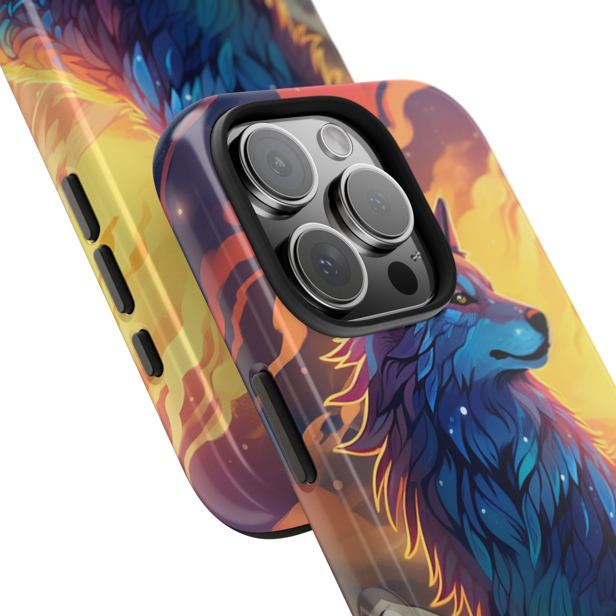 Blue Wolf Illustration Phone Case