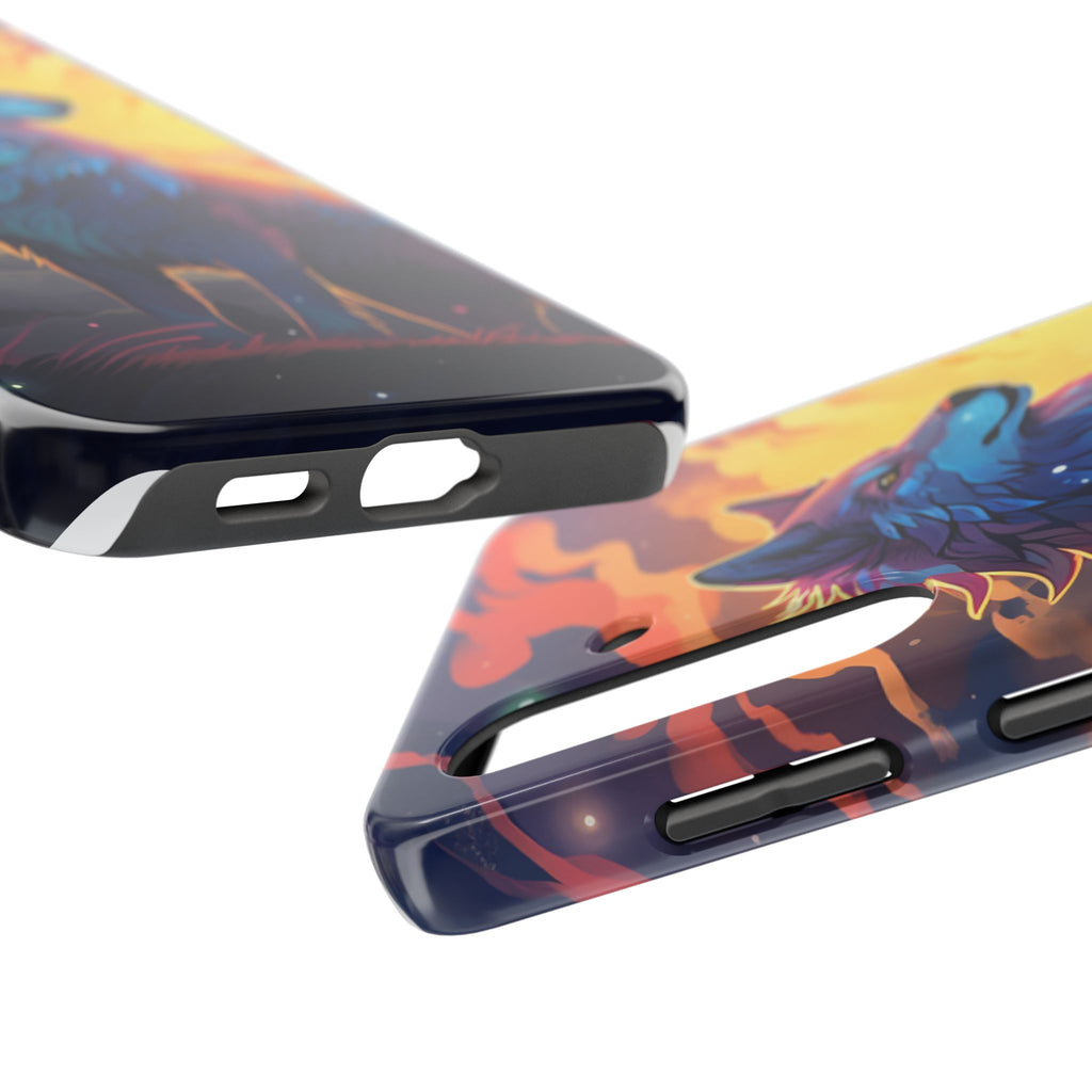 Blue Wolf Illustration Phone Case