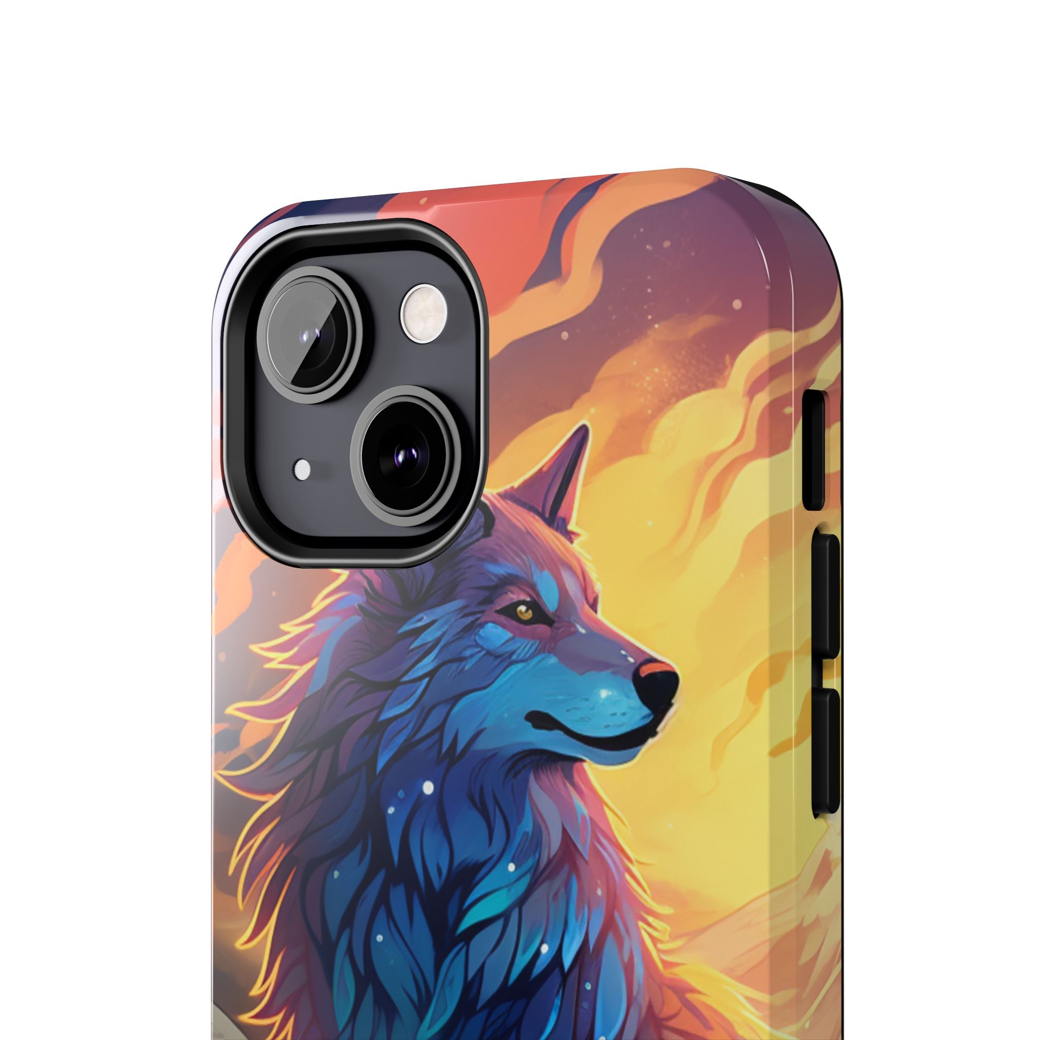 Blue Wolf Illustration Phone Case