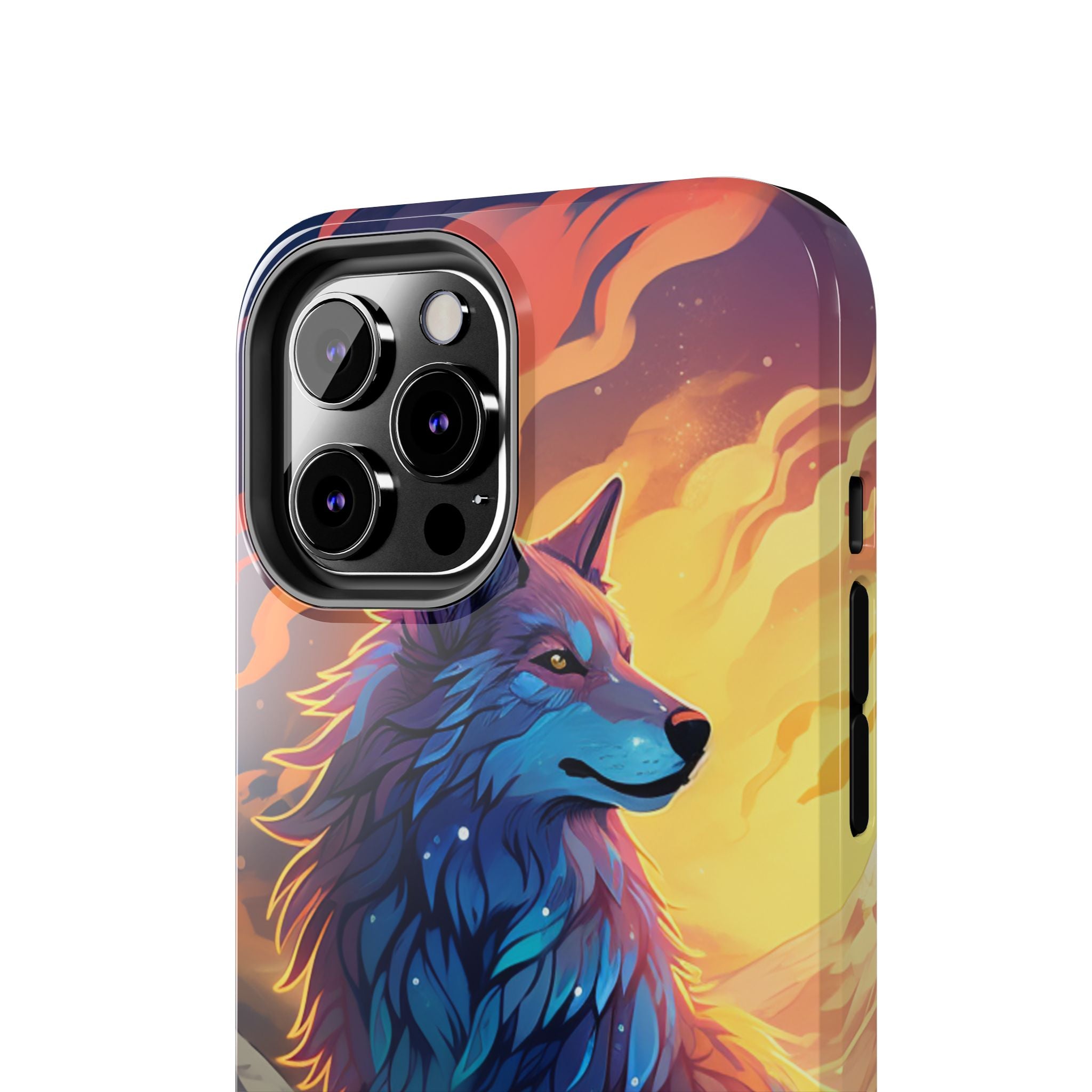 Blue Wolf Illustration Phone Case