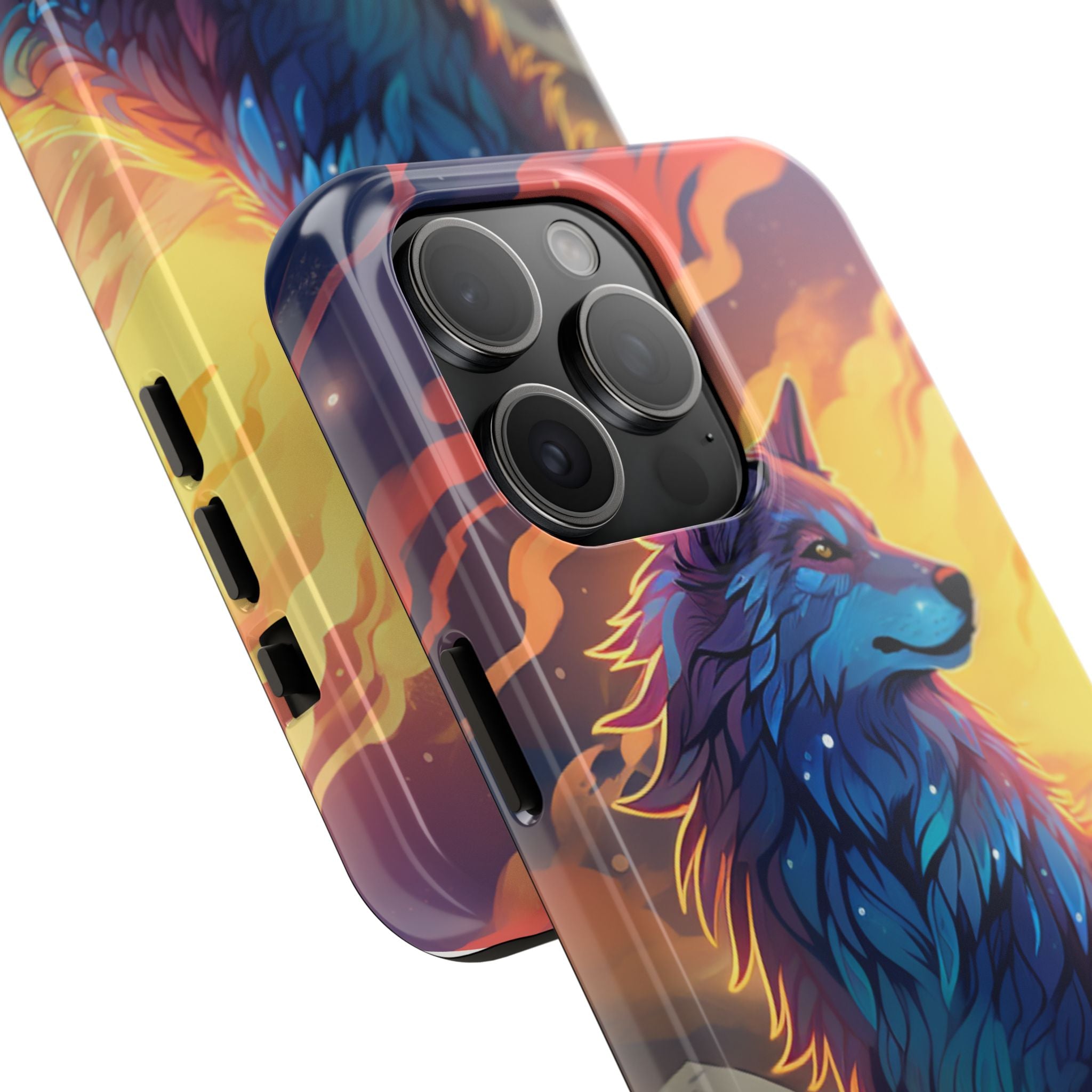 Blue Wolf Illustration Phone Case