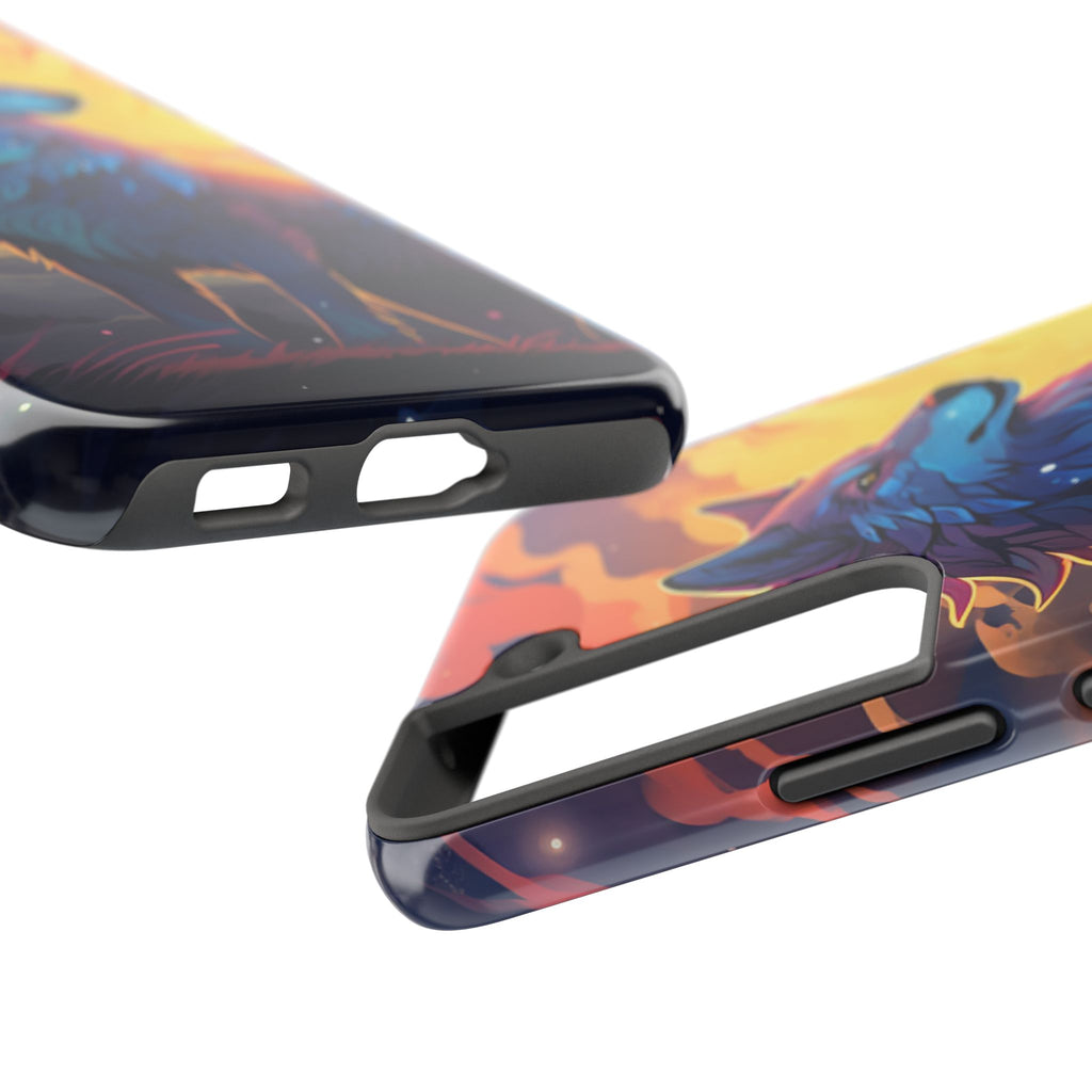 Blue Wolf Illustration Phone Case