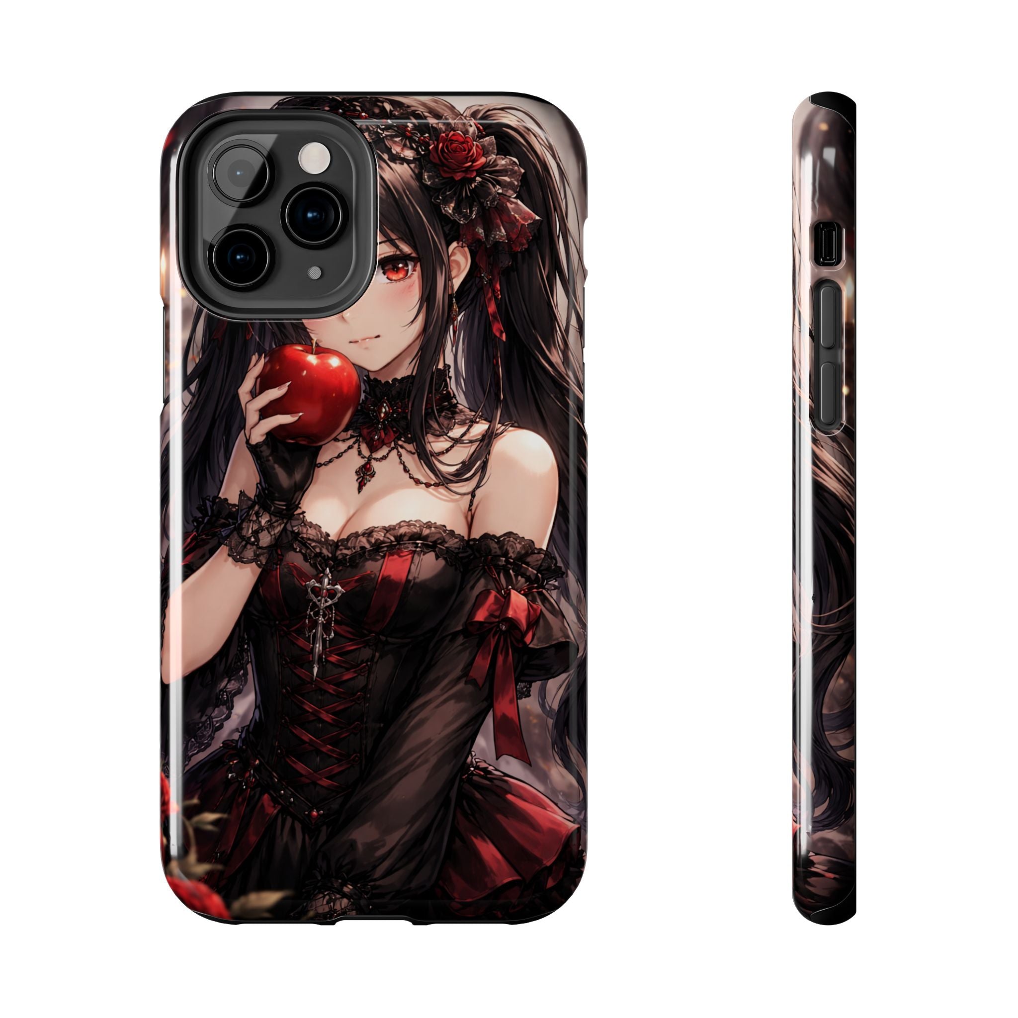 Gothic Anime Girl Holding Apple | Tough Phone Cases