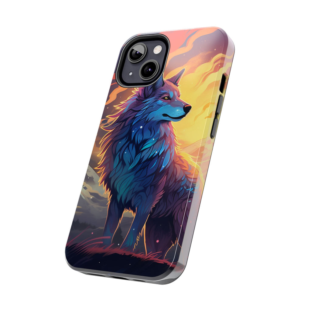 Blue Wolf Illustration Phone Case