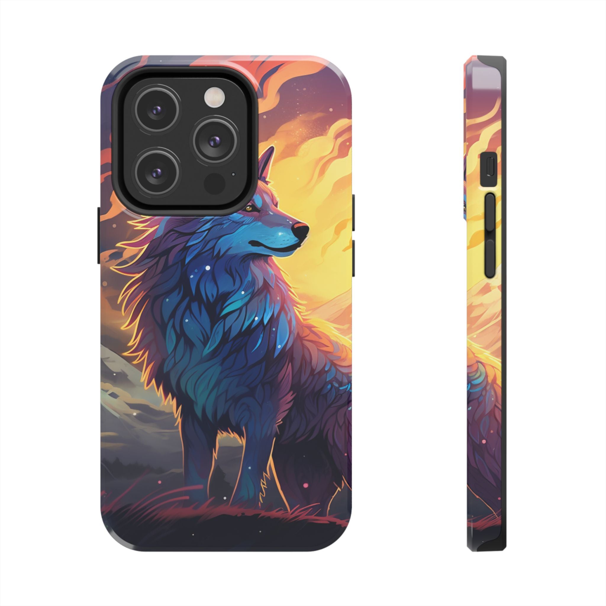 Blue Wolf Illustration Phone Case