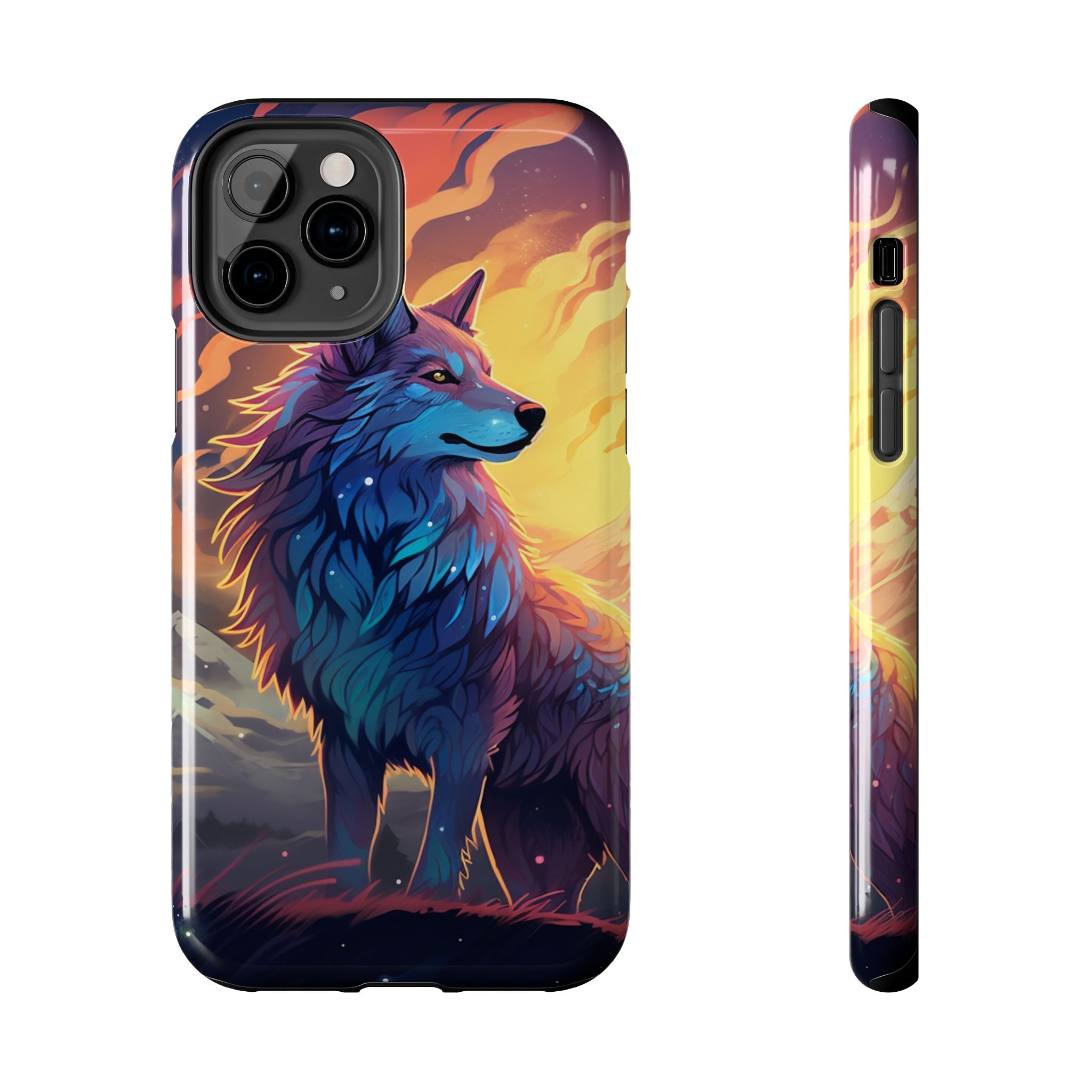 Blue Wolf Illustration Phone Case