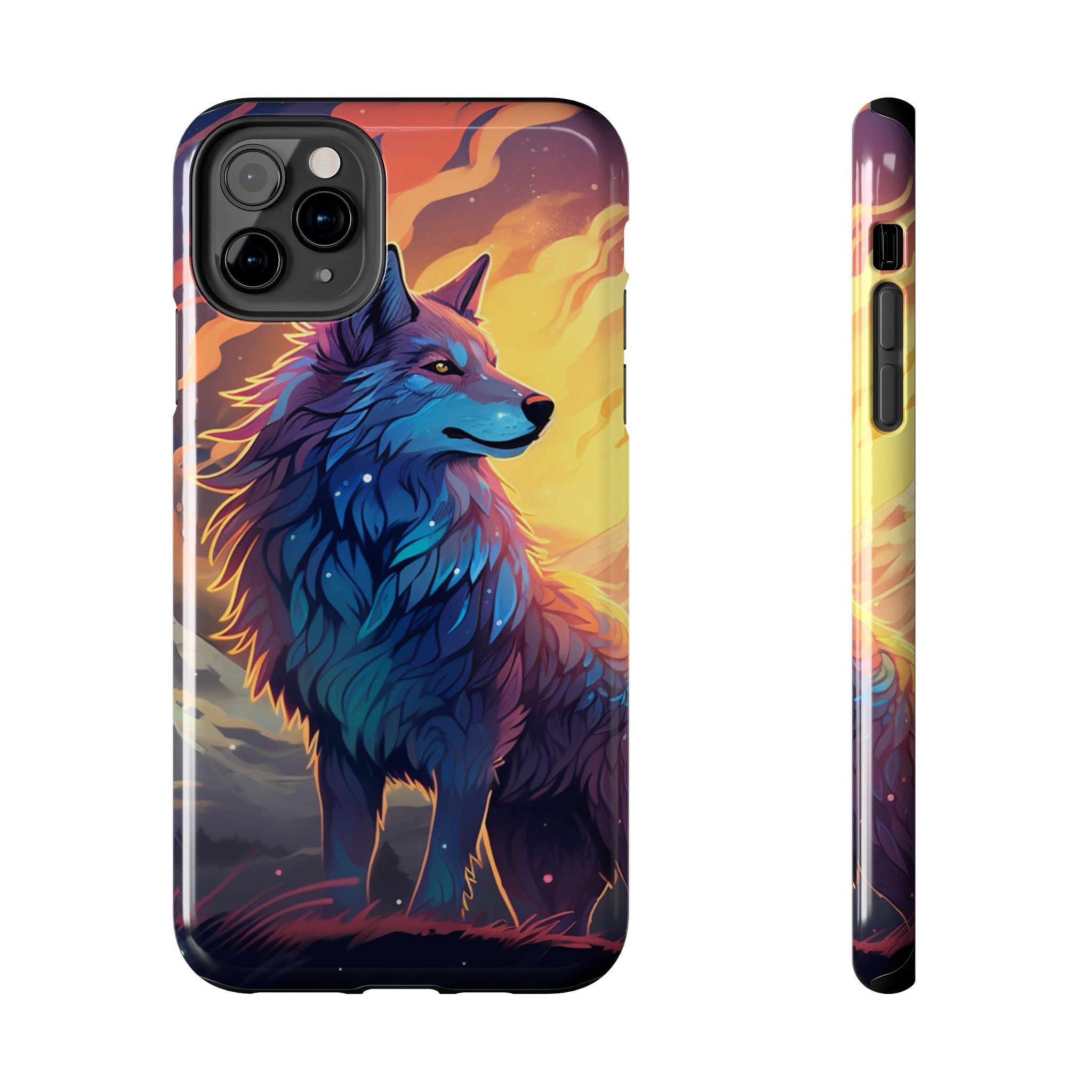 Blue Wolf Illustration Phone Case