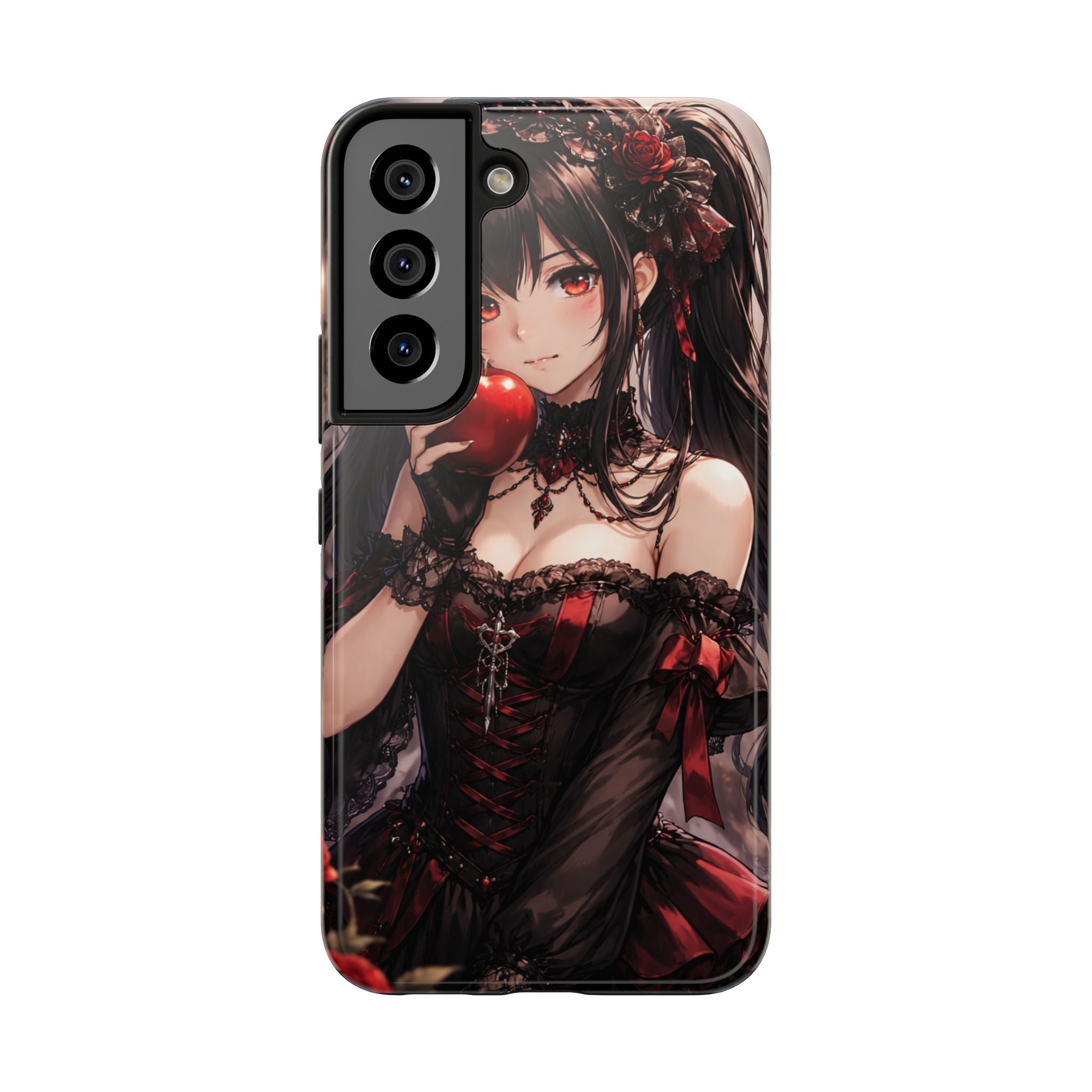 Gothic Anime Girl Holding Apple | Tough Phone Cases