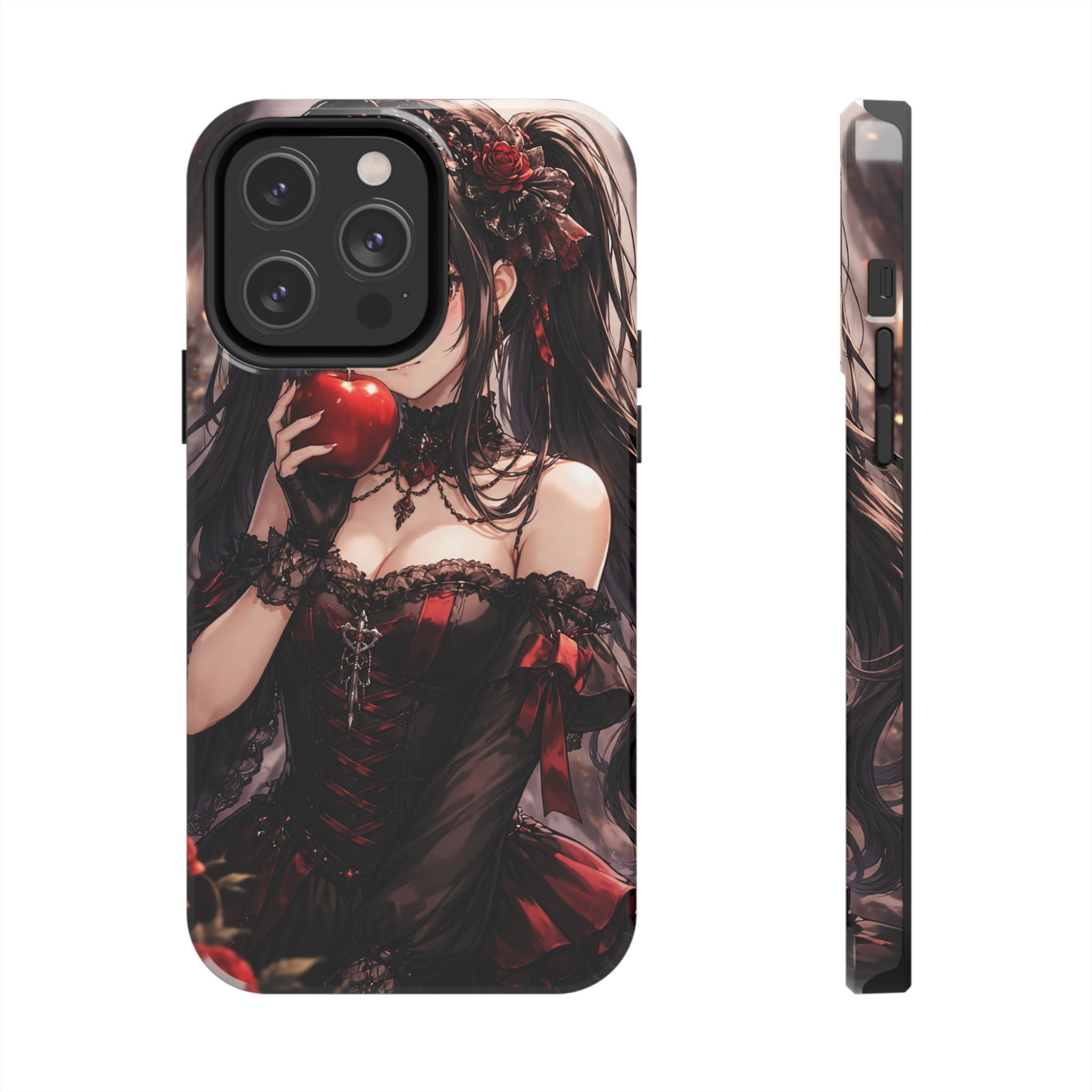 Gothic Anime Girl Holding Apple | Tough Phone Cases