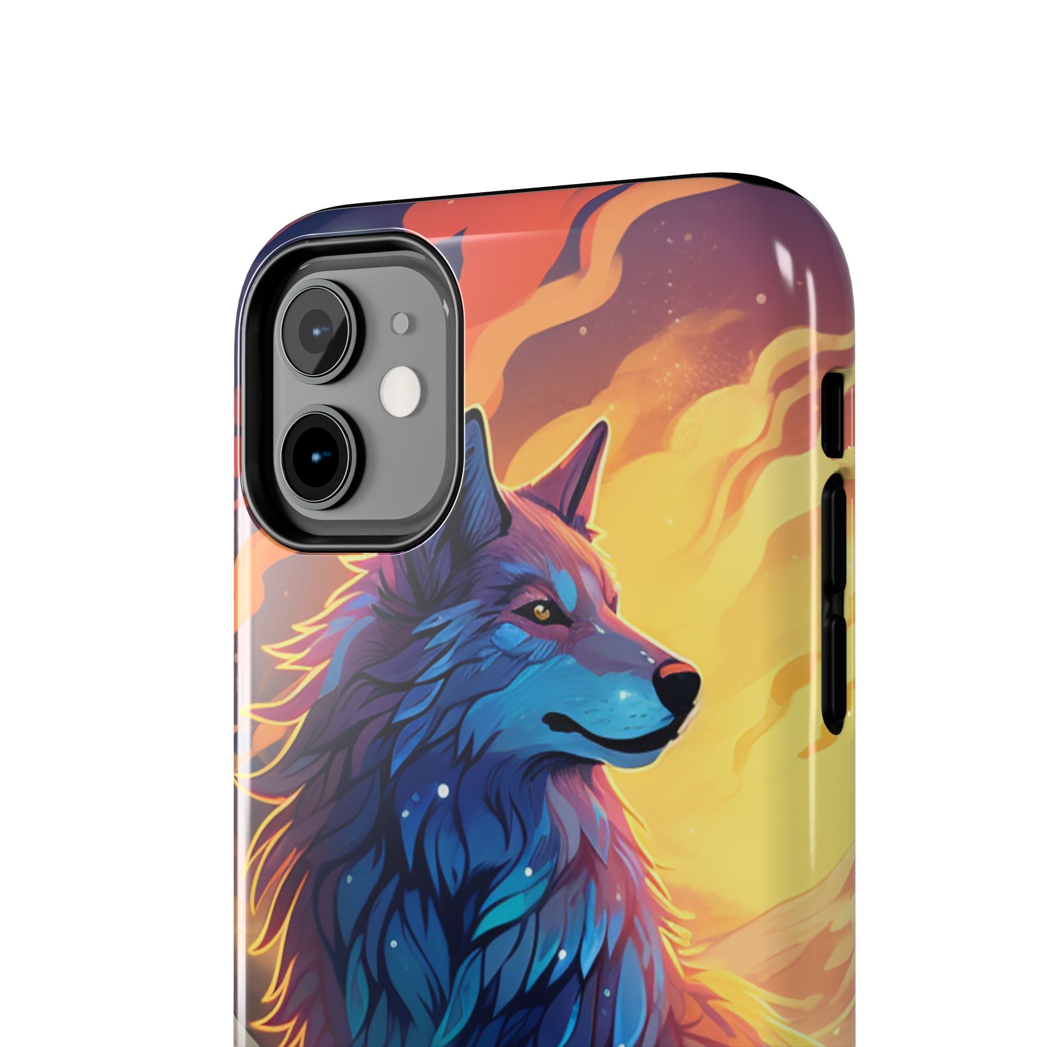 Blue Wolf Illustration Phone Case