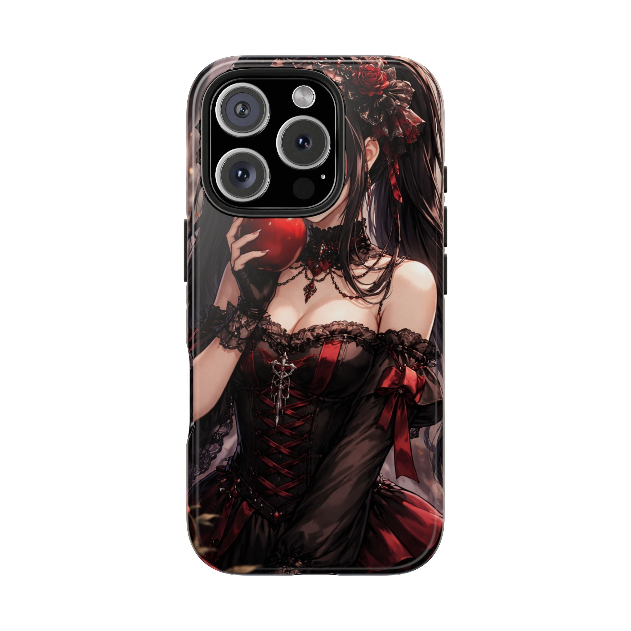 Gothic Anime Girl Holding Apple | Tough Phone Cases
