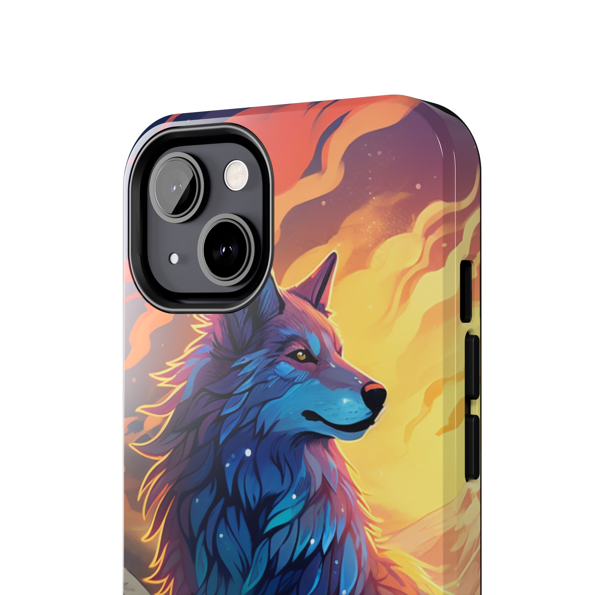 Blue Wolf Illustration Phone Case