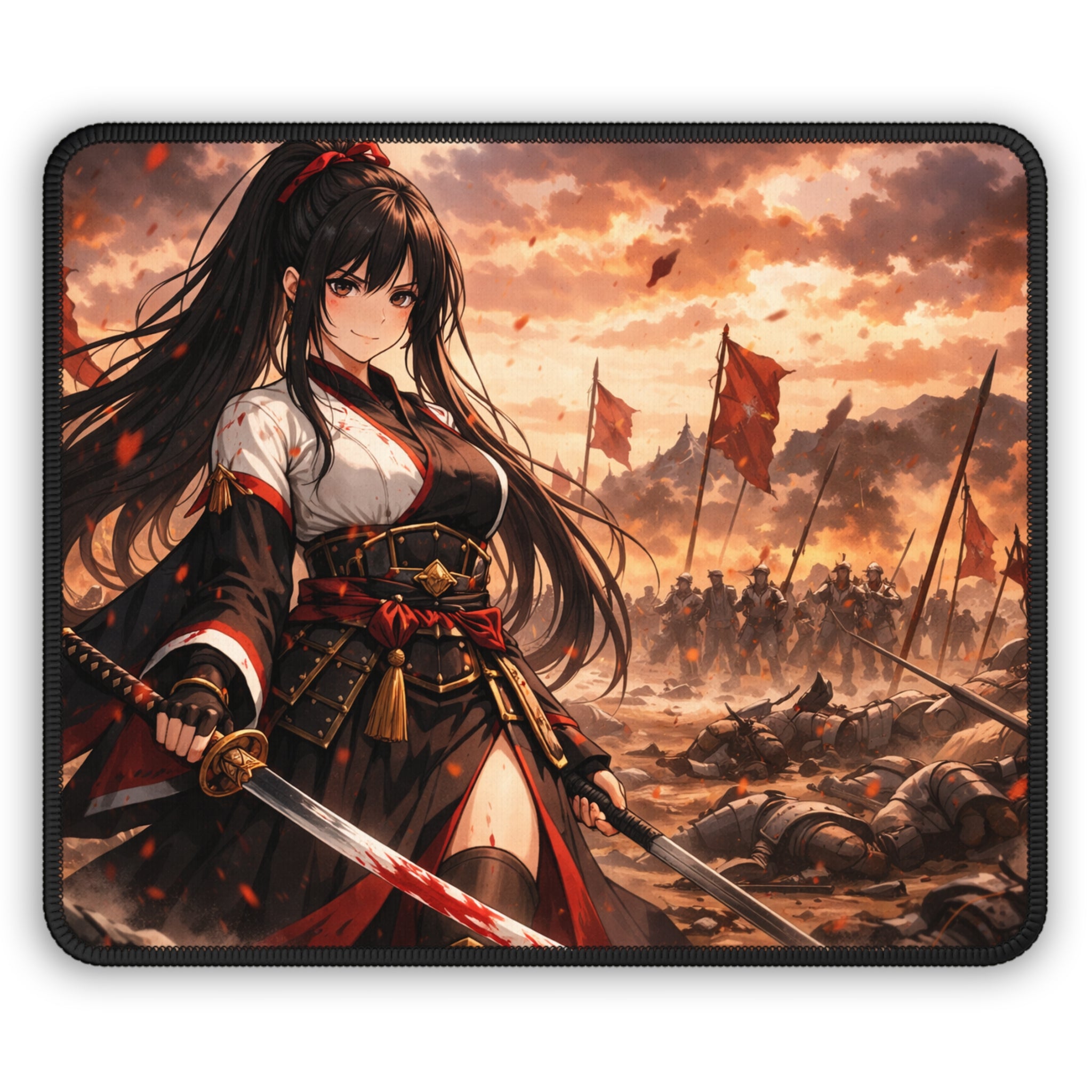 Samurai Warrior Girl Gaming Mouse Pad