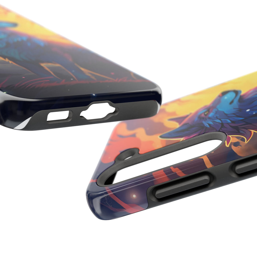 Blue Wolf Illustration Phone Case